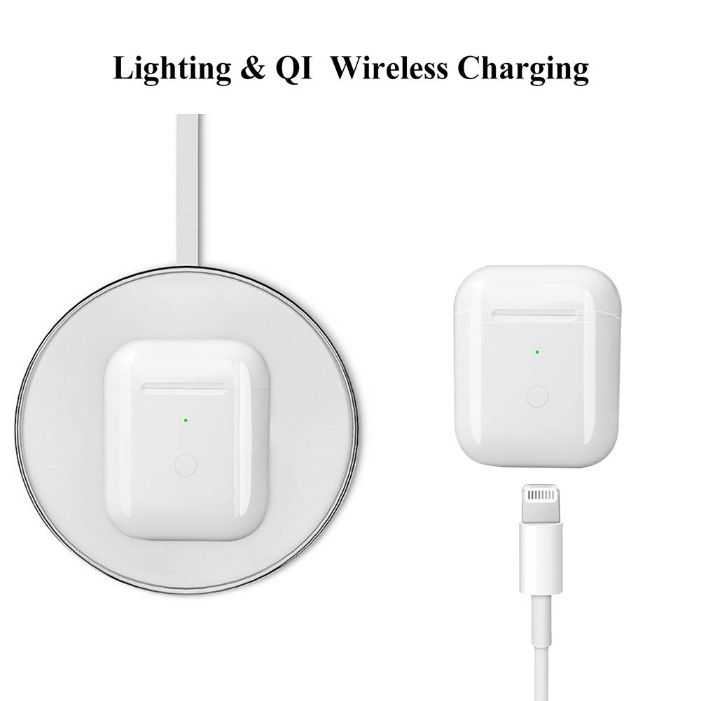 Wireless Charging Case Replacement for AirPods 1 & 2 - Compatible Charger Case with Bluetooth Pairing Sync Button (No Earbuds Included) | Perfect for Travel, Gym & Daily Use