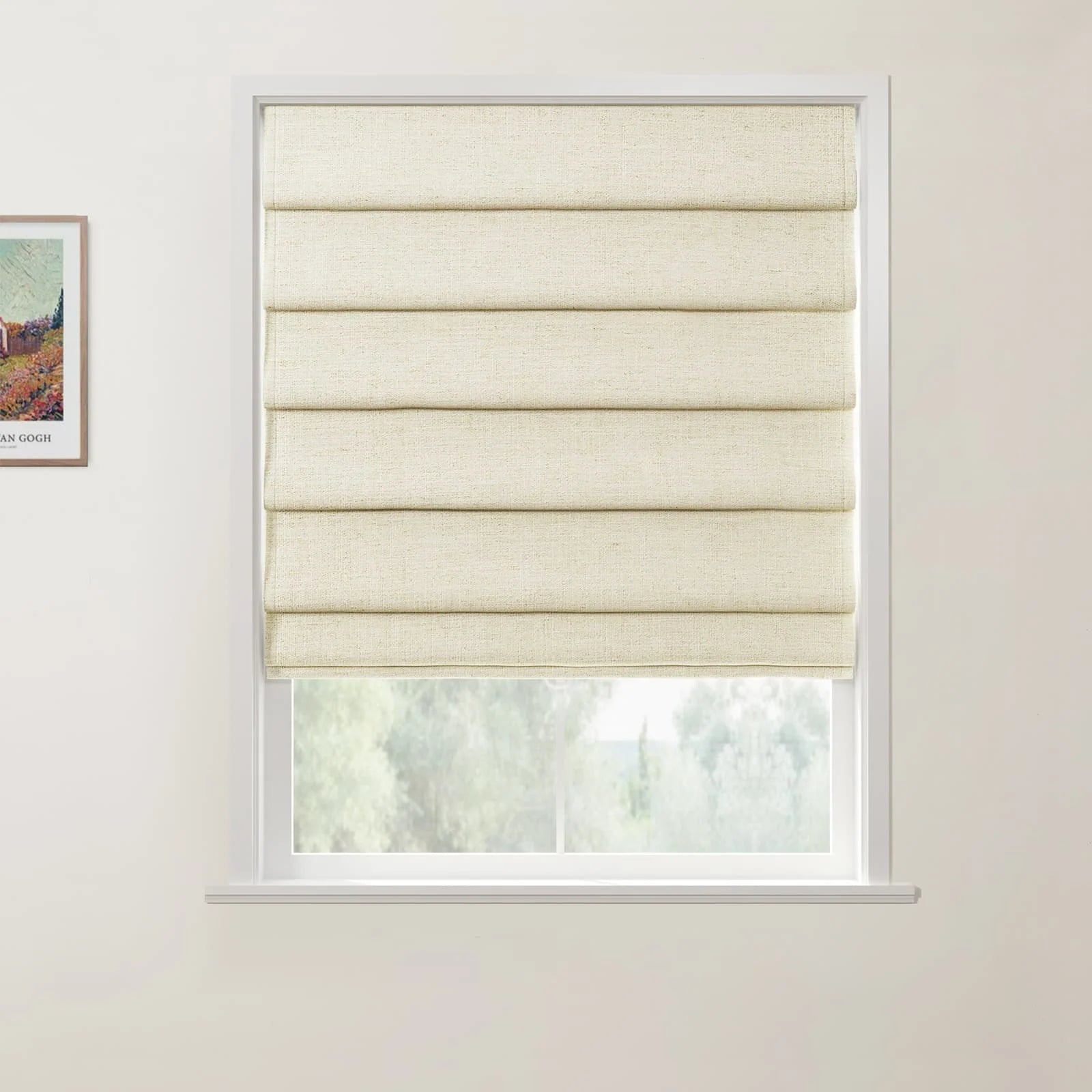 Custom Cordless Roman Shades - Blackout Window Blinds for Living Room, Bedroom & Home Decor - Easy to Install & Adjustable Light Control