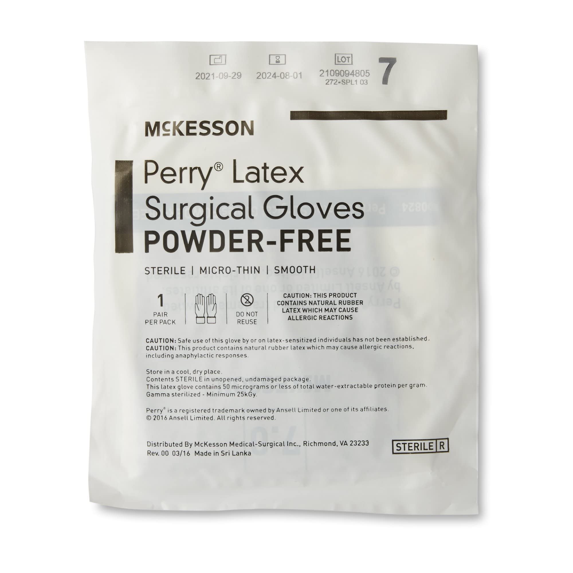 McKesson Perry Latex Surgical Gloves - 200 Pairs | Sterile, Powder-Free, Disposable Medical Exam Gloves | Size 7.0, Brown | Micro-Thin for Superior Sensitivity | Ideal for Healthcare Professionals, Dental Work & Tattoo Artists