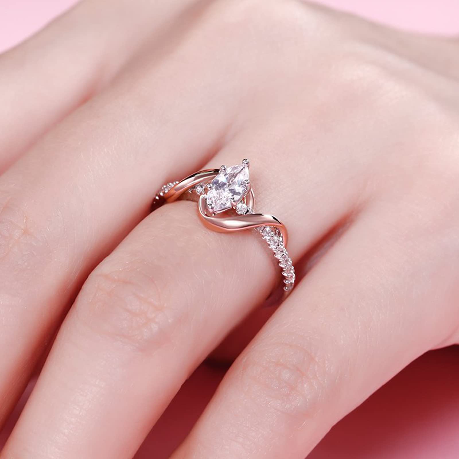 Jeulia Marquise Cut Sterling Silver Ring for Women - Elegant Engagement, Anniversary & Promise Ring - Valentine's Day Gift with Jewelry Box | Perfect for Proposals, Weddings & Romantic Occasions