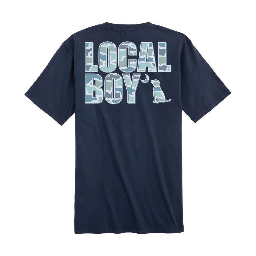 Local Boy Raised Camo Text Tee - Trendy Graphic T-Shirt for Men | Comfortable Casual Wear for Outdoor Adventures & Street Style