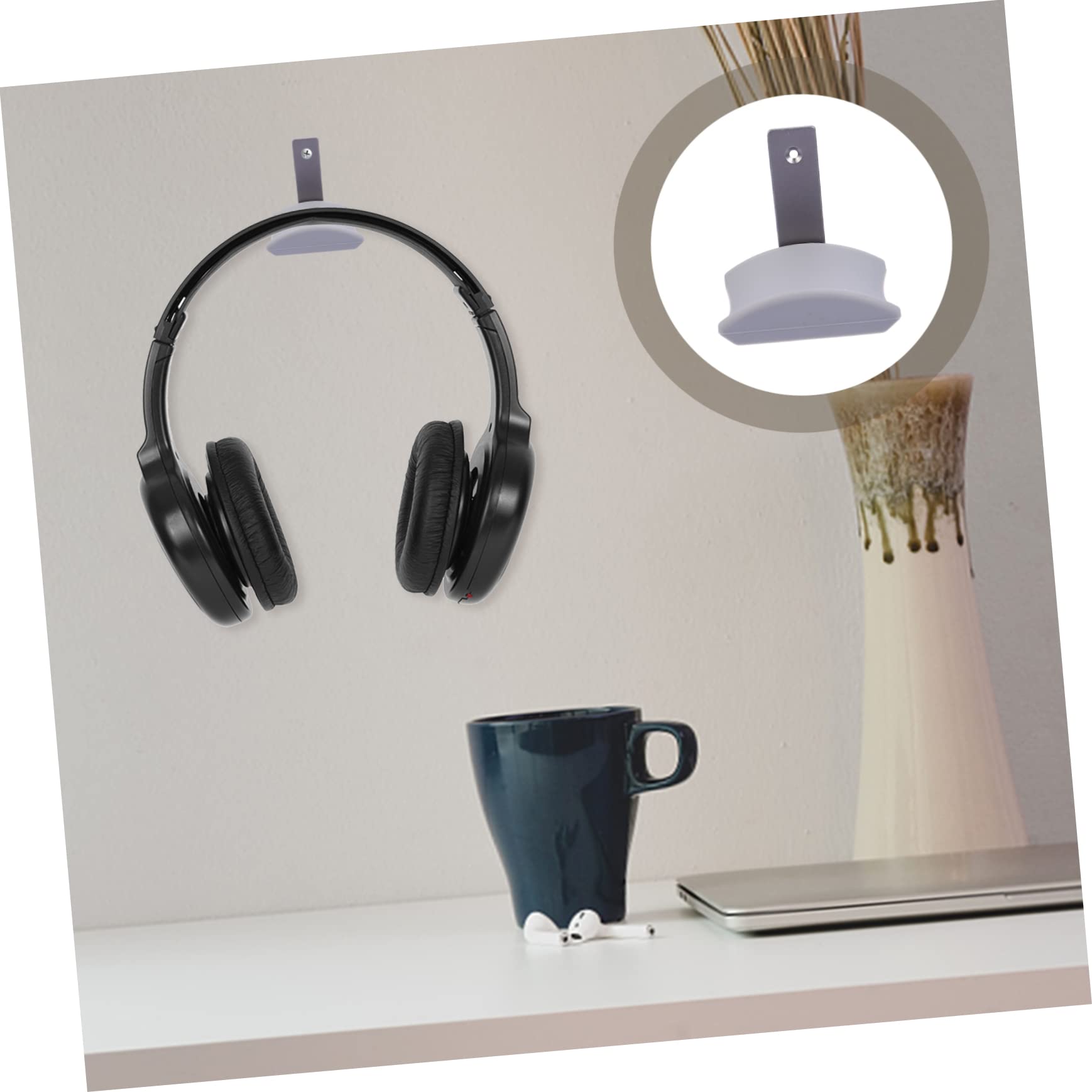 Premium Aluminum Alloy Headphone Stand - Wall Mount & Desk Clamp Holder for Gaming Headsets, Office & Home Use - Pink Headset Organizer (Space Saving & Durable) - Perfect for Workstations, Gaming Setups & Home Offices