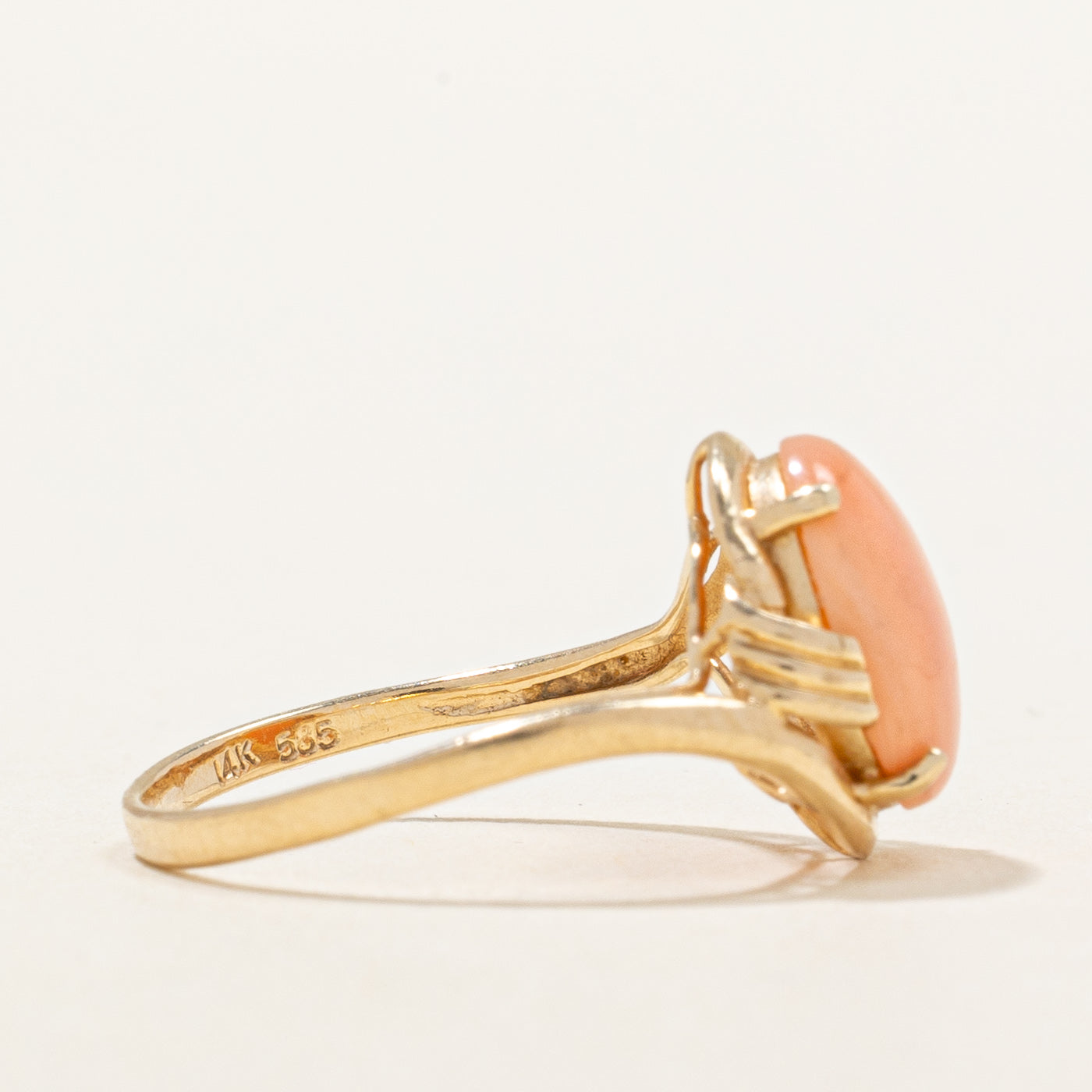Elegant Pink Coral Cocktail Ring - 1.30 Carat Genuine Coral Stone - Size 5 - Perfect for Evening Parties, Weddings & Special Occasions