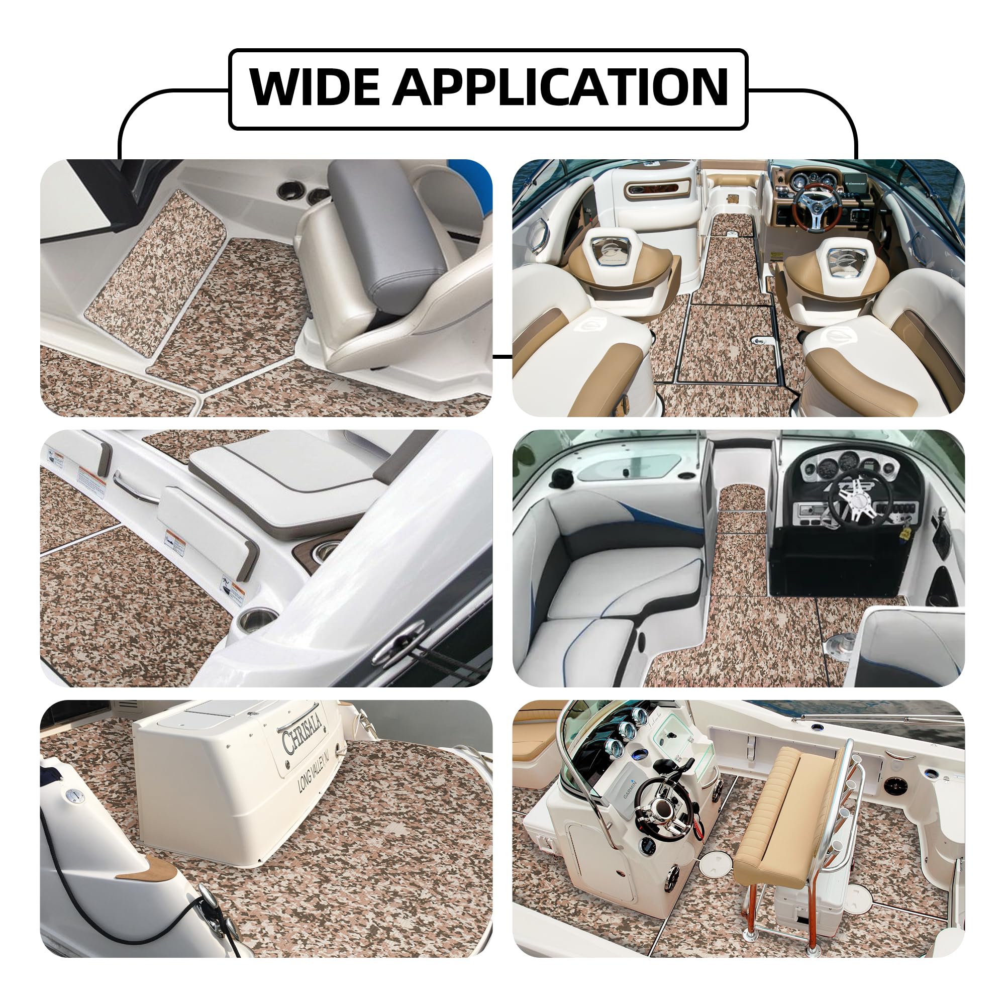 Premium EVA Foam Boat Decking - Non-Slip Marine Flooring Mats with Brushed Texture for Boats, Yachts, Kayaks & RVs (94.5