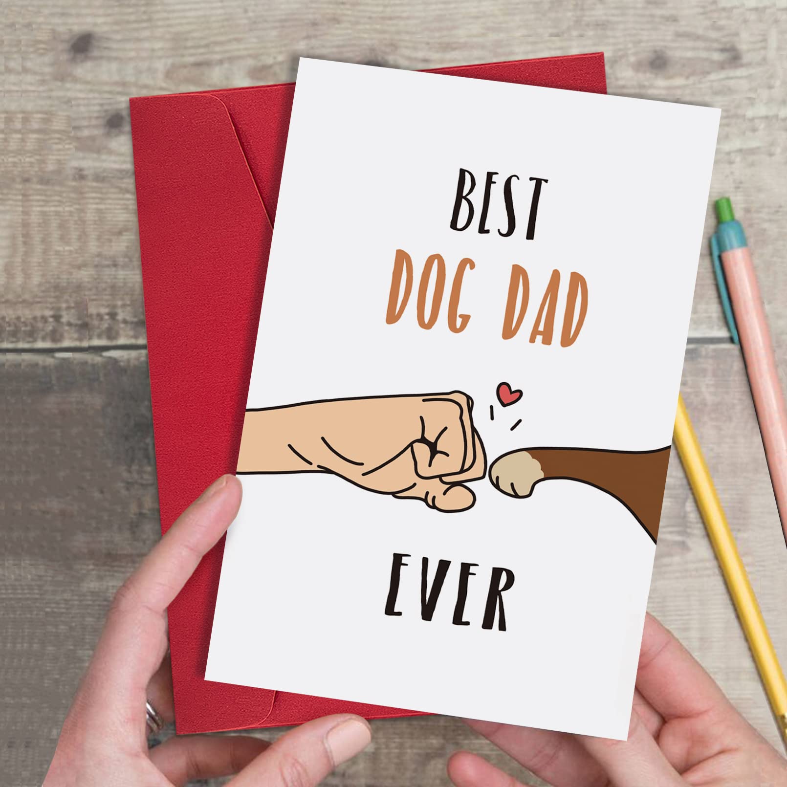 Funny Father's Day Card for Dog Dad - Best Dog Dad Ever Birthday Card Gift - Perfect for Dog Lovers & Pet Owners - Great for Birthdays, Father's Day & Special Occasions