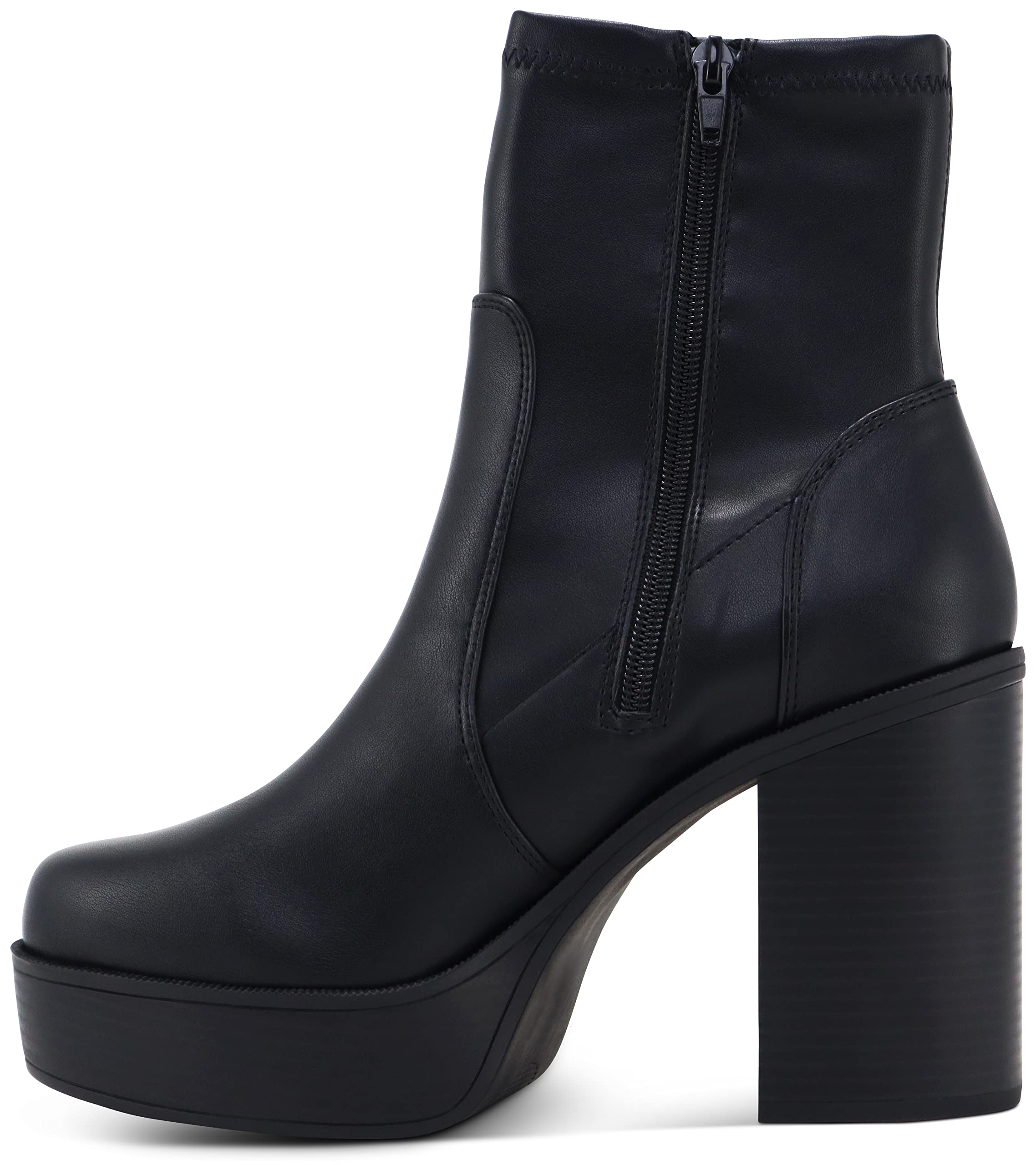 Stylish Women's Ankle Boots - Chunky Block Heel Platform Booties | Comfortable & Fashionable Fall/Winter Shoes for Women | Perfect for Office, Dating & Night Out