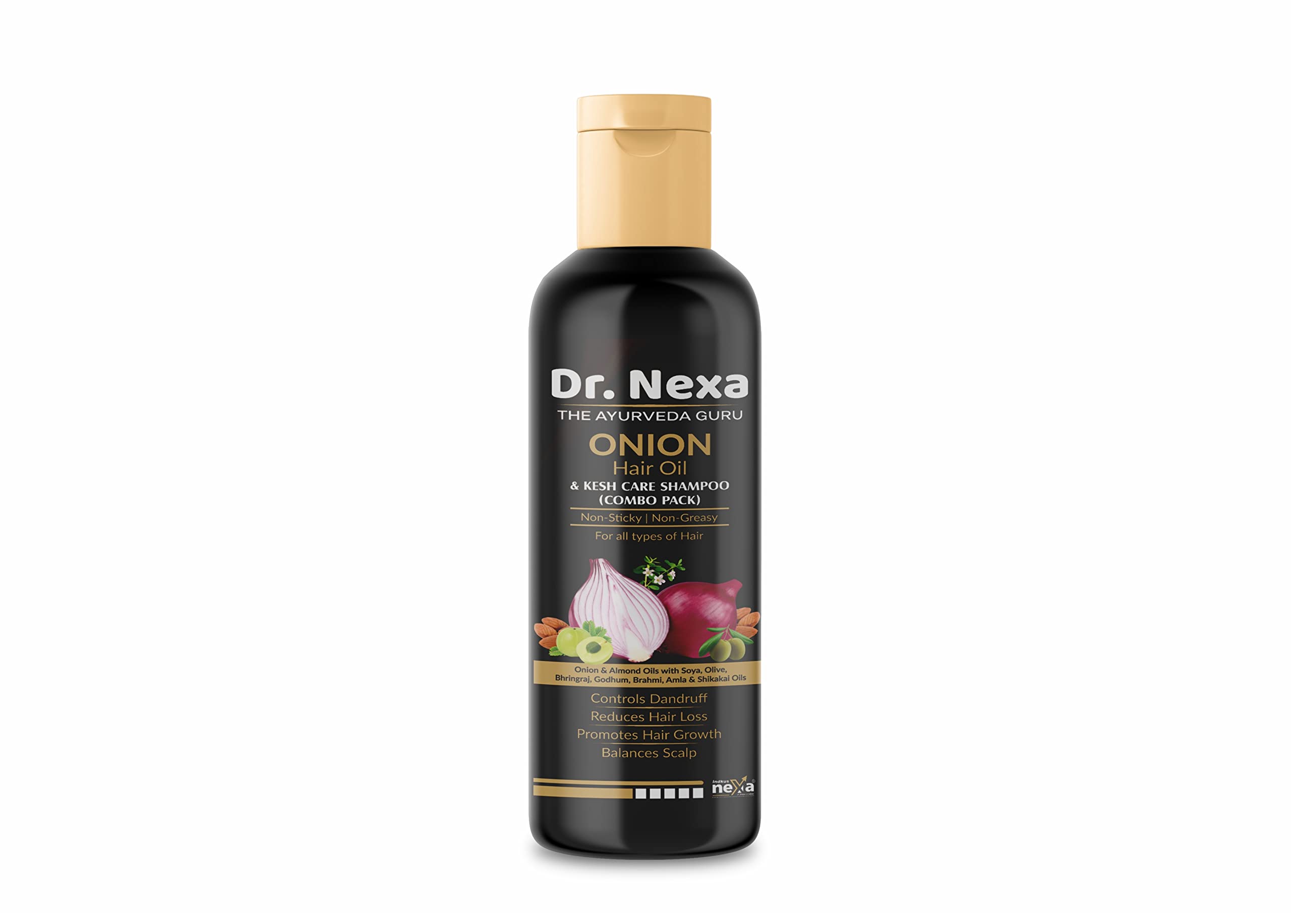 Dr. Nexa Onion Hair Growth Oil & Kesh Care Shampoo Combo - Ultimate Hair Care Kit (100ml Shampoo + 200ml Hair Oil) for Thicker, Stronger Hair - Perfect for Daily Hair Care & Scalp Treatment