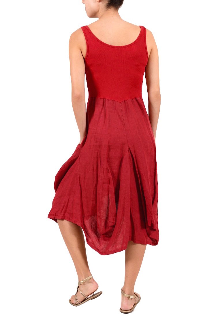 Inizio Linen 2 Pocket Dress - Women's Casual Summer Midi Dress with Pockets | Perfect for Beach, Vacation & Everyday Wear
