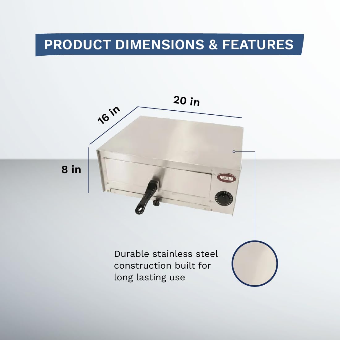 Commercial Countertop Pizza Oven - 1450W Stainless Steel Electric Pizza Maker with Timer for 12