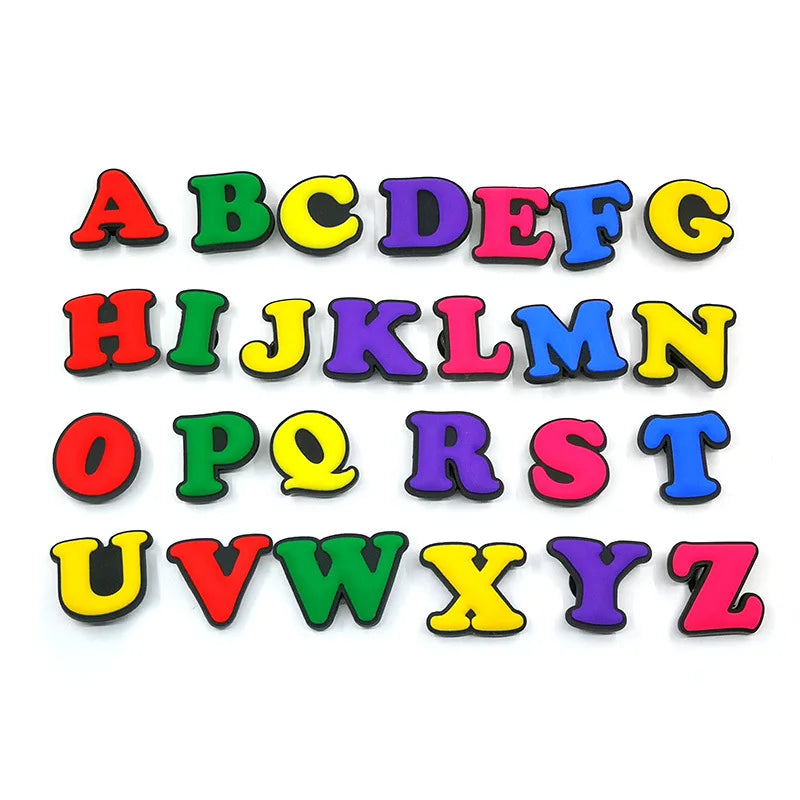 MINISO Luminous 26 Letter Shoe Charms - PVC Shoe Accessories & Decorations for Clogs, Sandals & Wristbands - Perfect for DIY Gifts, Party Favors & Summer Fashion