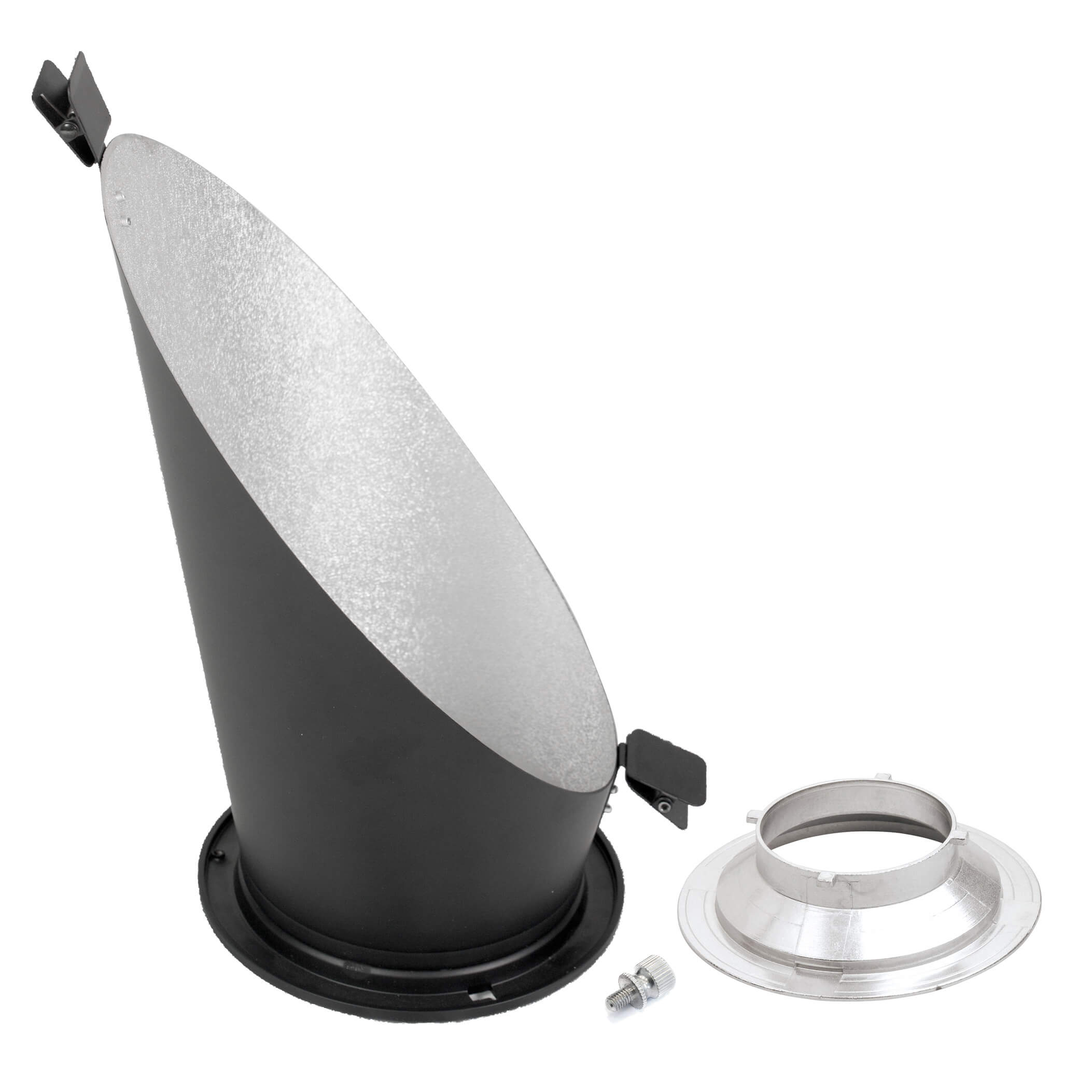 45° Background Reflector Spring Clips with Interchangeable Fitting - Silver Interior for Photography Lighting & Studio Equipment Accessories