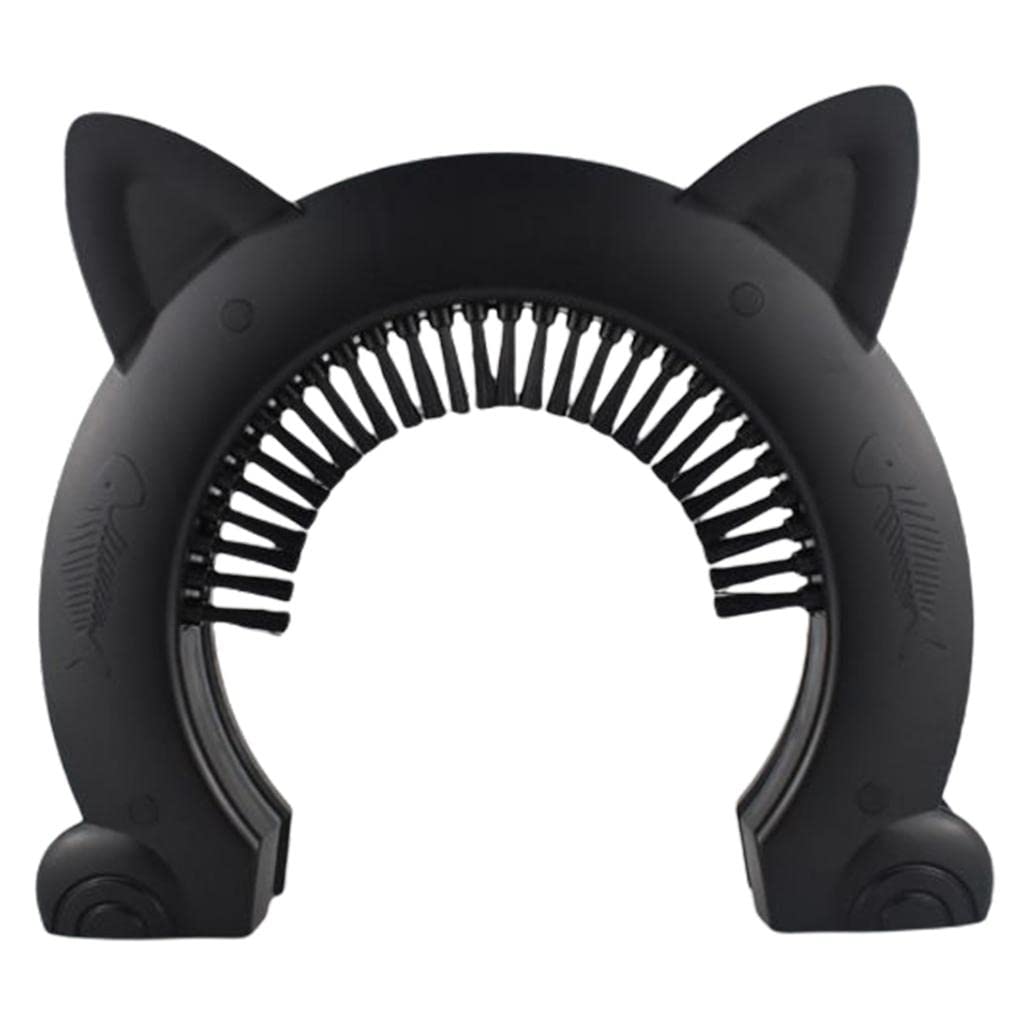 MERIGLARE Hidden Plastic Cat Door - Smooth Kitty Pass Through Hole with Screws & Access Gate (Black) - Perfect for Indoor/Outdoor Pet Access & Home Security