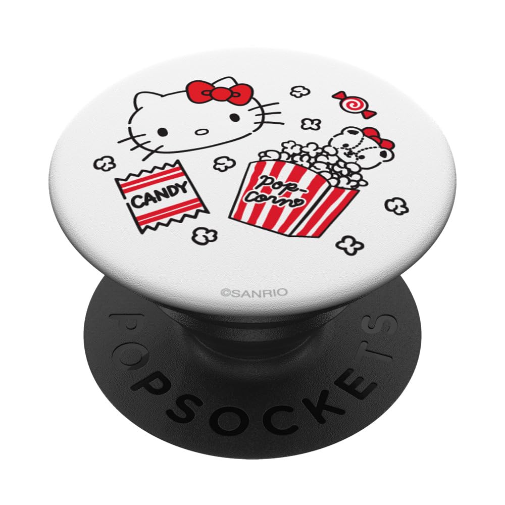 Hello Kitty Candy Popcorn Teddy Bear PopSockets Standard PopGrip - Cute Phone Grip & Stand for iPhone, Samsung, Smartphones - Perfect for Work, Travel, and Selfies