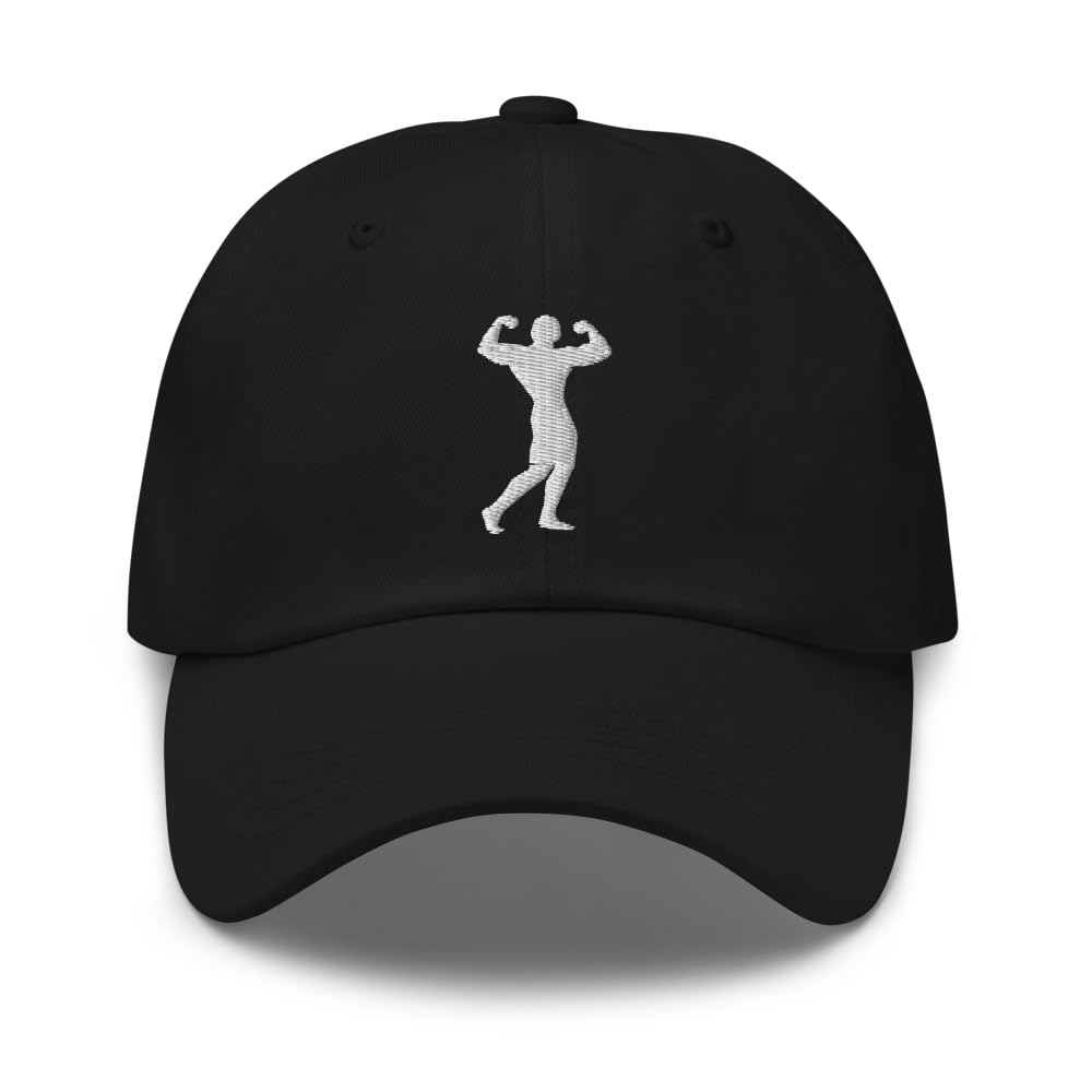 Bodybuilding Embroidered Baseball Cap for Men - Gym Workout Hat, Bodybuilder Dad Hat, Fitness Gifts for Bodybuilders | Perfect for Gym, Weightlifting & Bodybuilding Competitions