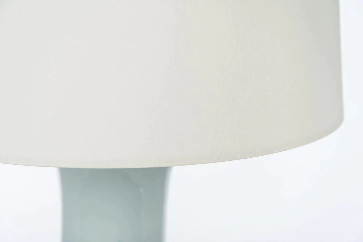 Amelie Blue Ceramic Table Lamp with Gold Leaf Base - Modern Bedside & Living Room Lighting for Home Decor