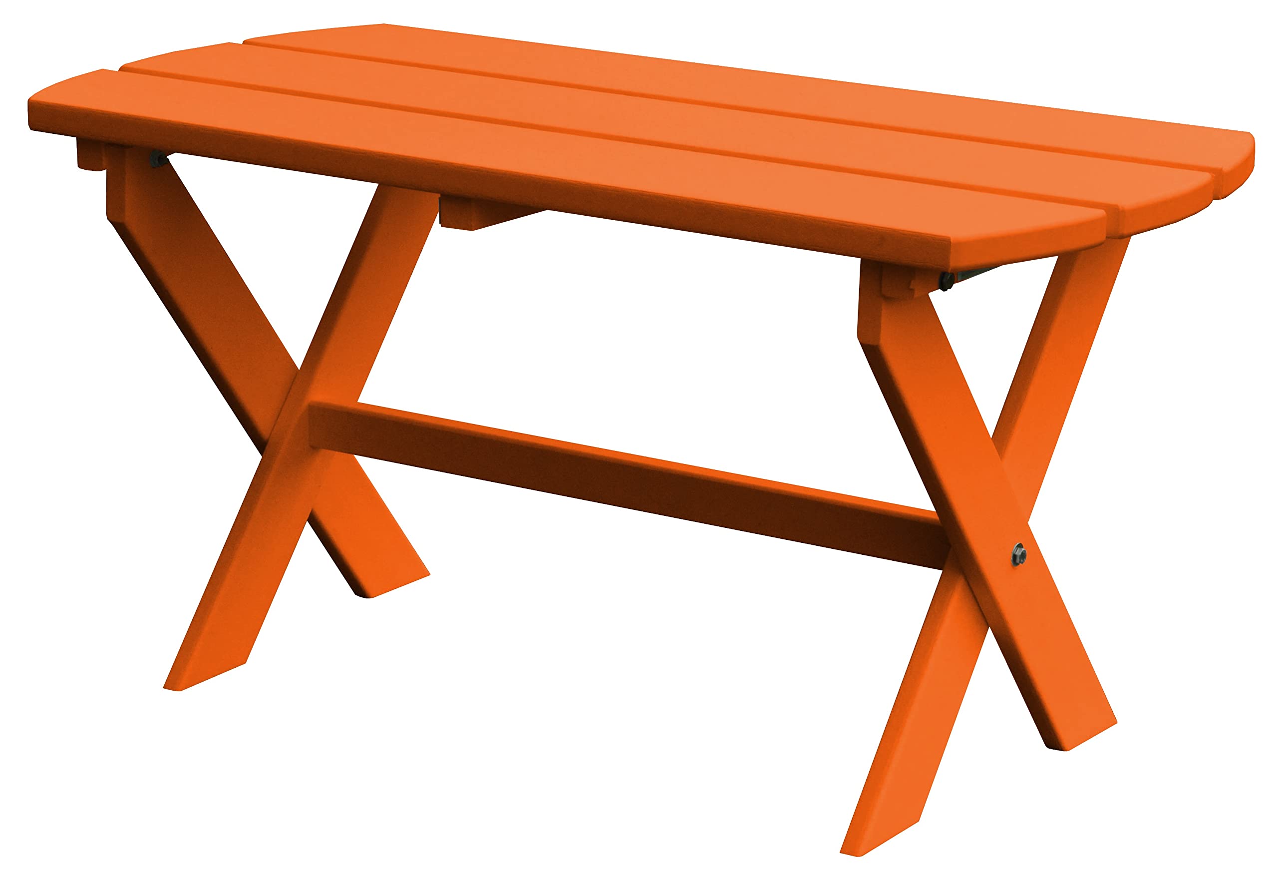 Furniture Barn USA Poly Folding Oval Coffee Table - Orange | Space-Saving Foldable Design for Small Living Rooms, Apartments & Outdoor Patios