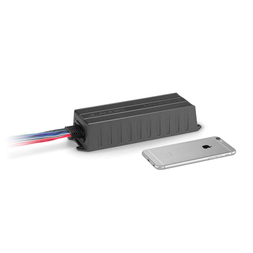 JL Audio MX280/4 MX Series Class D Full Range 4 Channel Car Amplifier - 70W x 4 RMS Power - Marine & Auto Audio System Upgrade for Boats, Cars, Trucks & SUVs