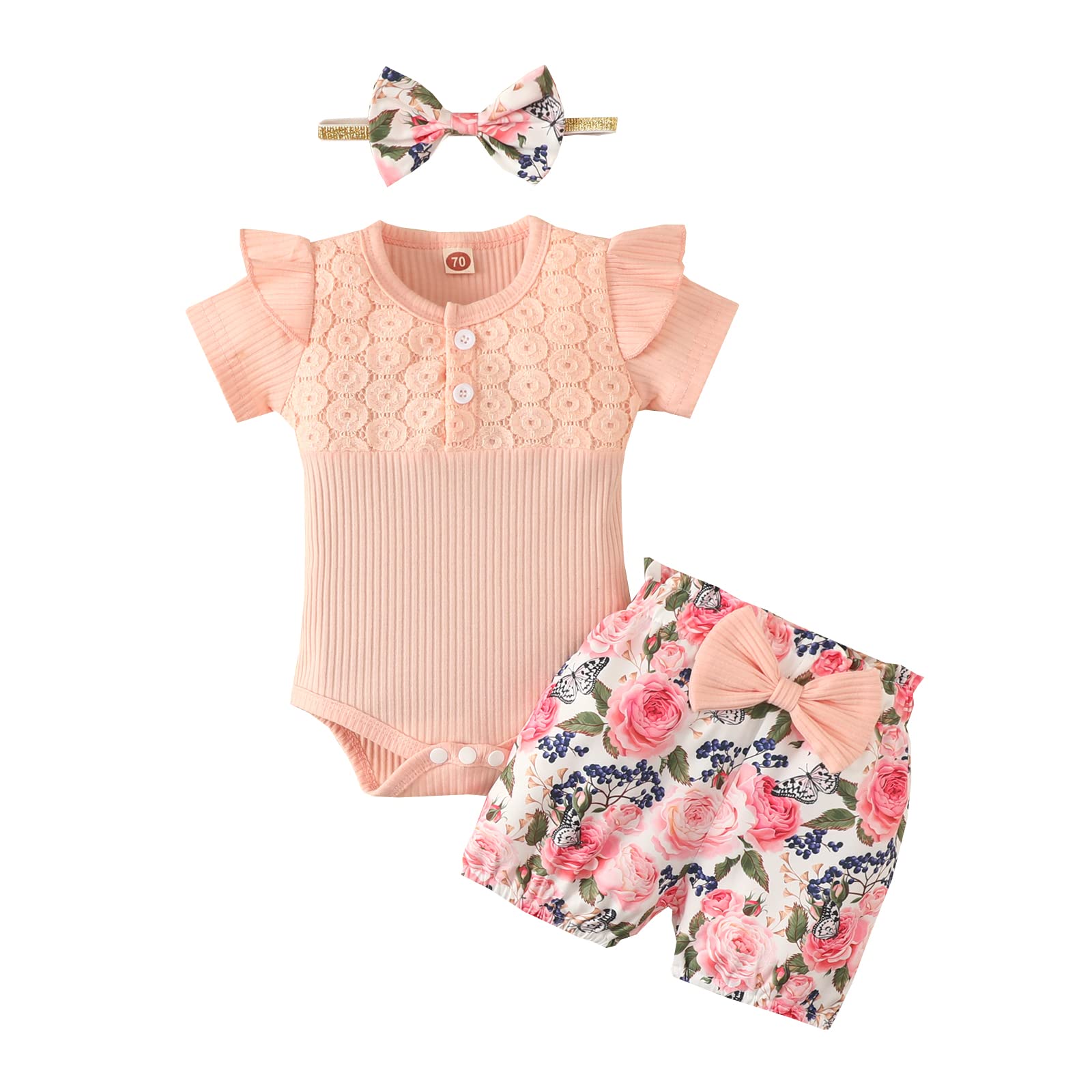 Adorable Baby Girl Romper Outfits Set - Floral Shorts & Pants for Newborn Infants | Perfect for Summer Playtime, Photo Shoots & Special Occasions