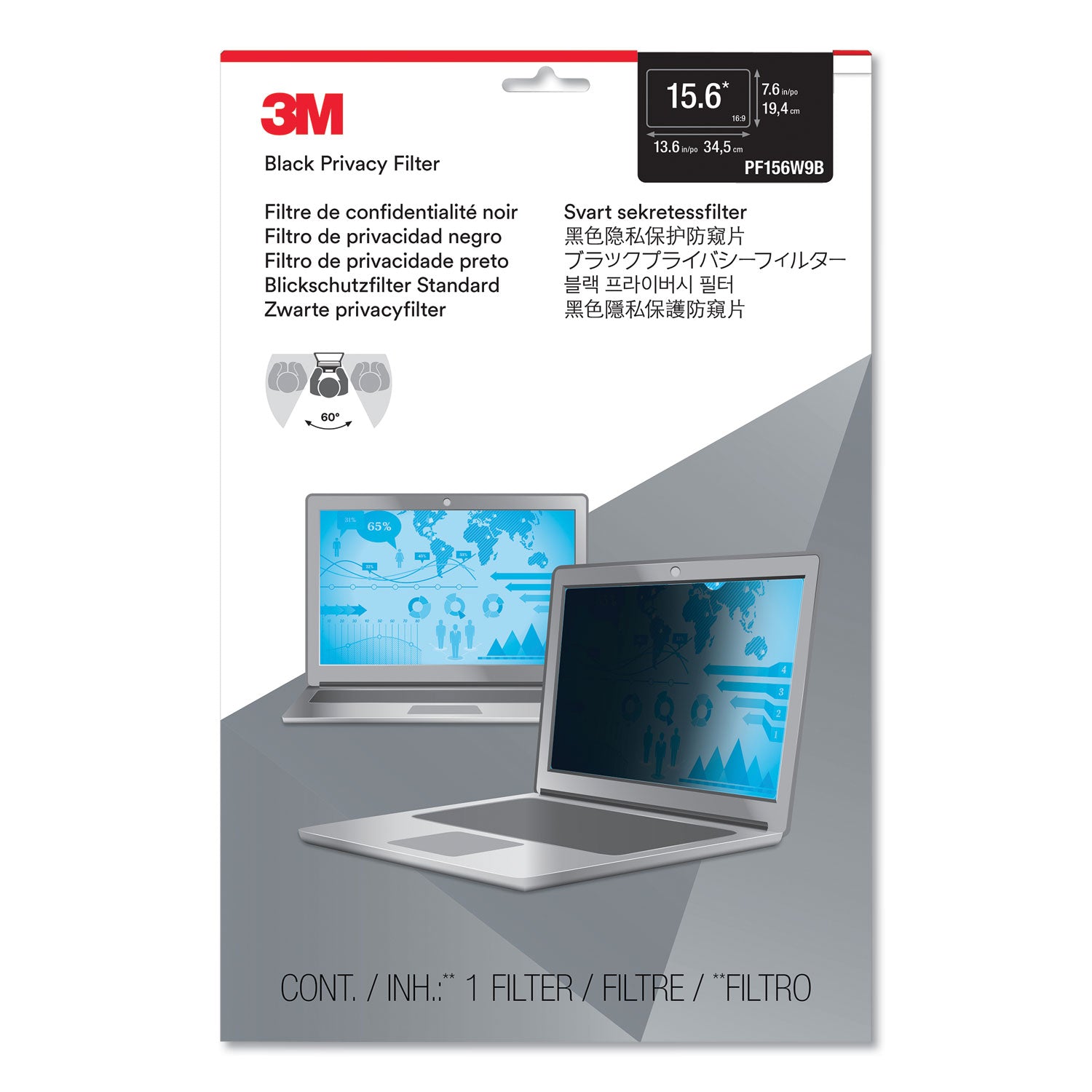 3M™ Frameless Blackout Privacy Filter for 15.6