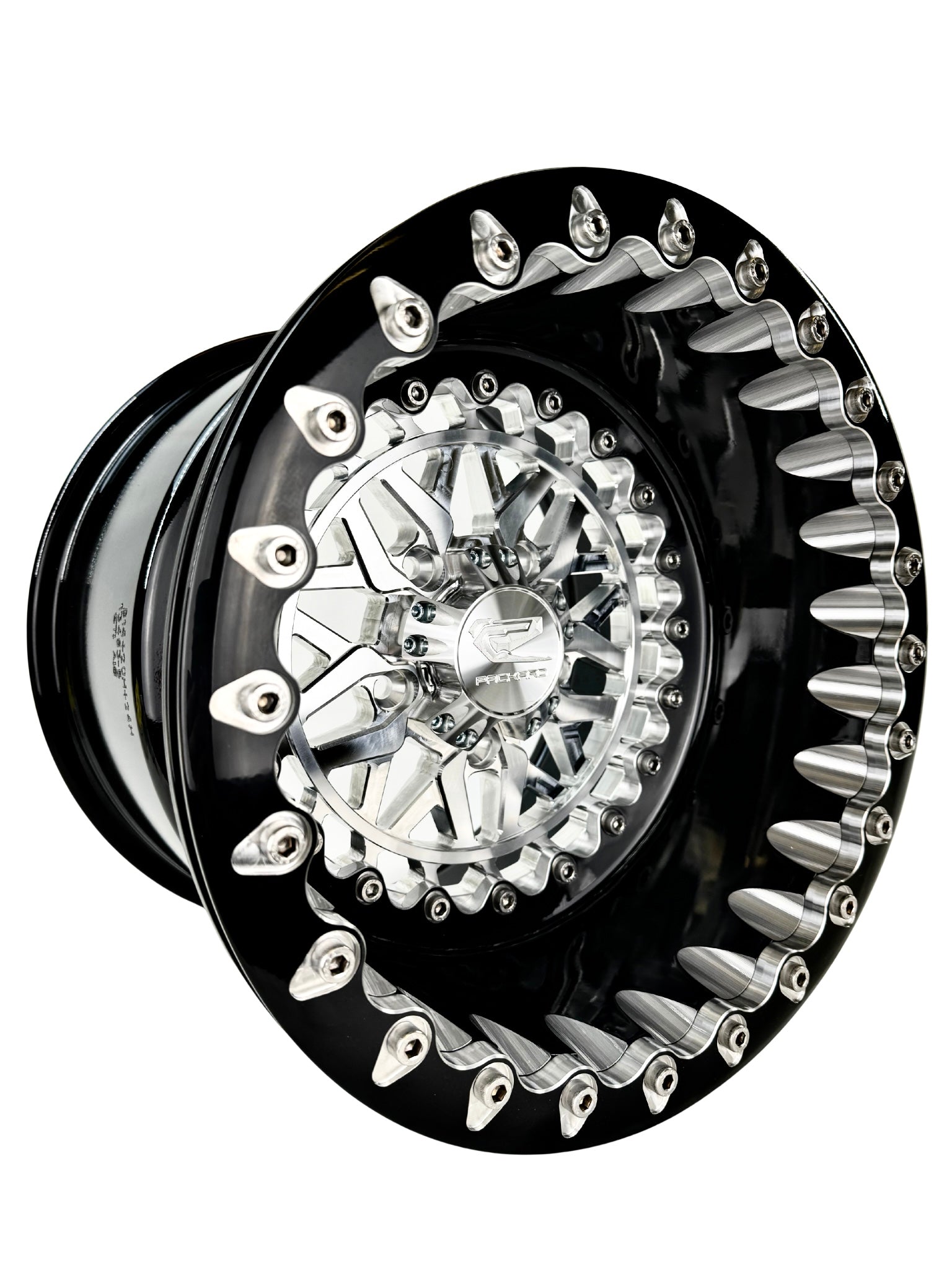Apollo FF Forged Beadlock Wheels - Silver - 5x4.5 Bolt Pattern for RZR Pro R - Off-Road Racing & Trail Riding Accessories