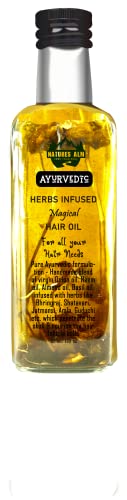 Naturesalm Herbal Infused Hair Growth Oil - Stops Hair Fall & Promotes Thicker Hair (100ml) | Natural Treatment for Dry, Damaged Hair & Scalp Care