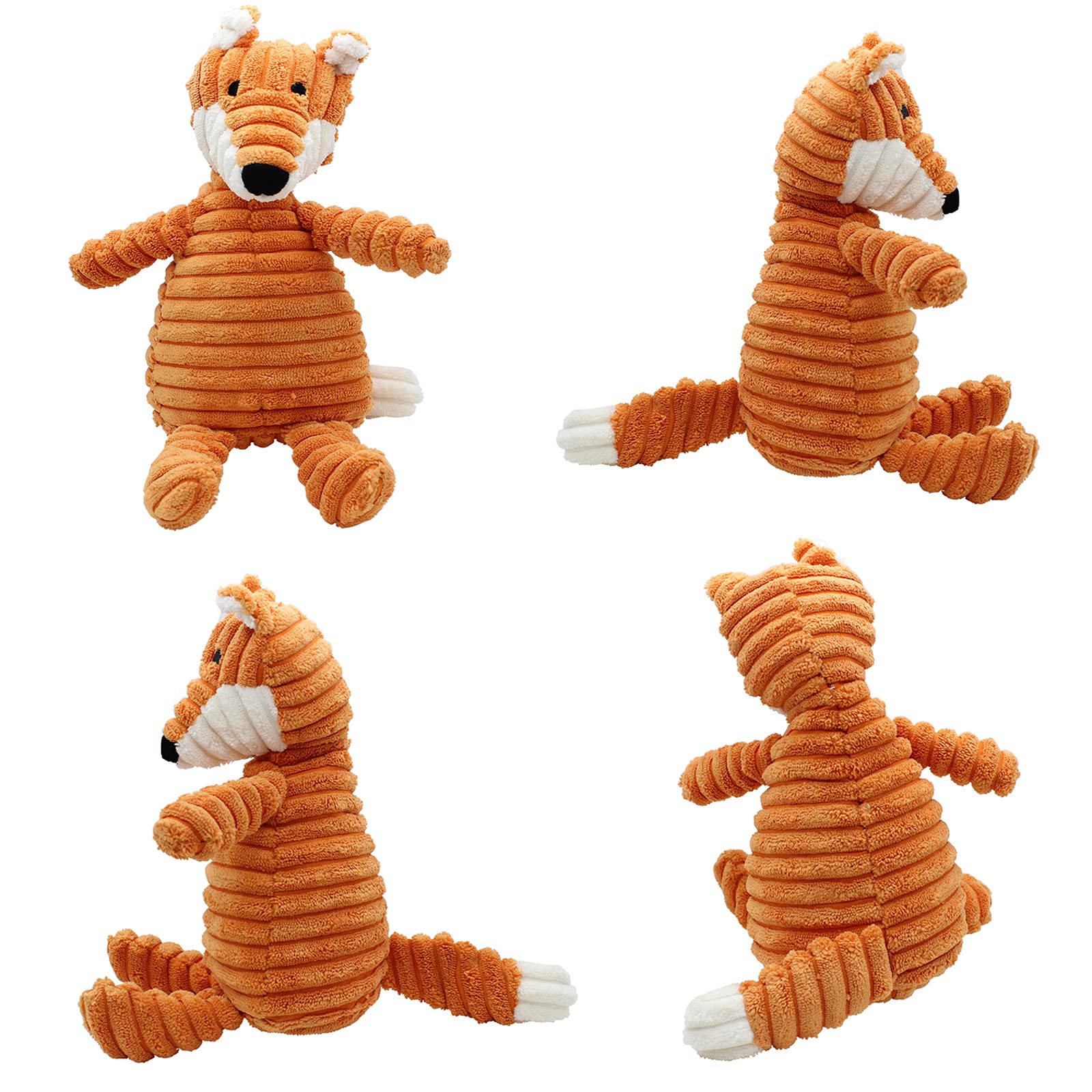 Durable Interactive Plush Dog Chew Toys for Puppies & Medium Dogs - Cute Fox Stuffed Animal with Crinkle Paper & Funny Sounds - Perfect for Teething, Playtime & Training Sessions