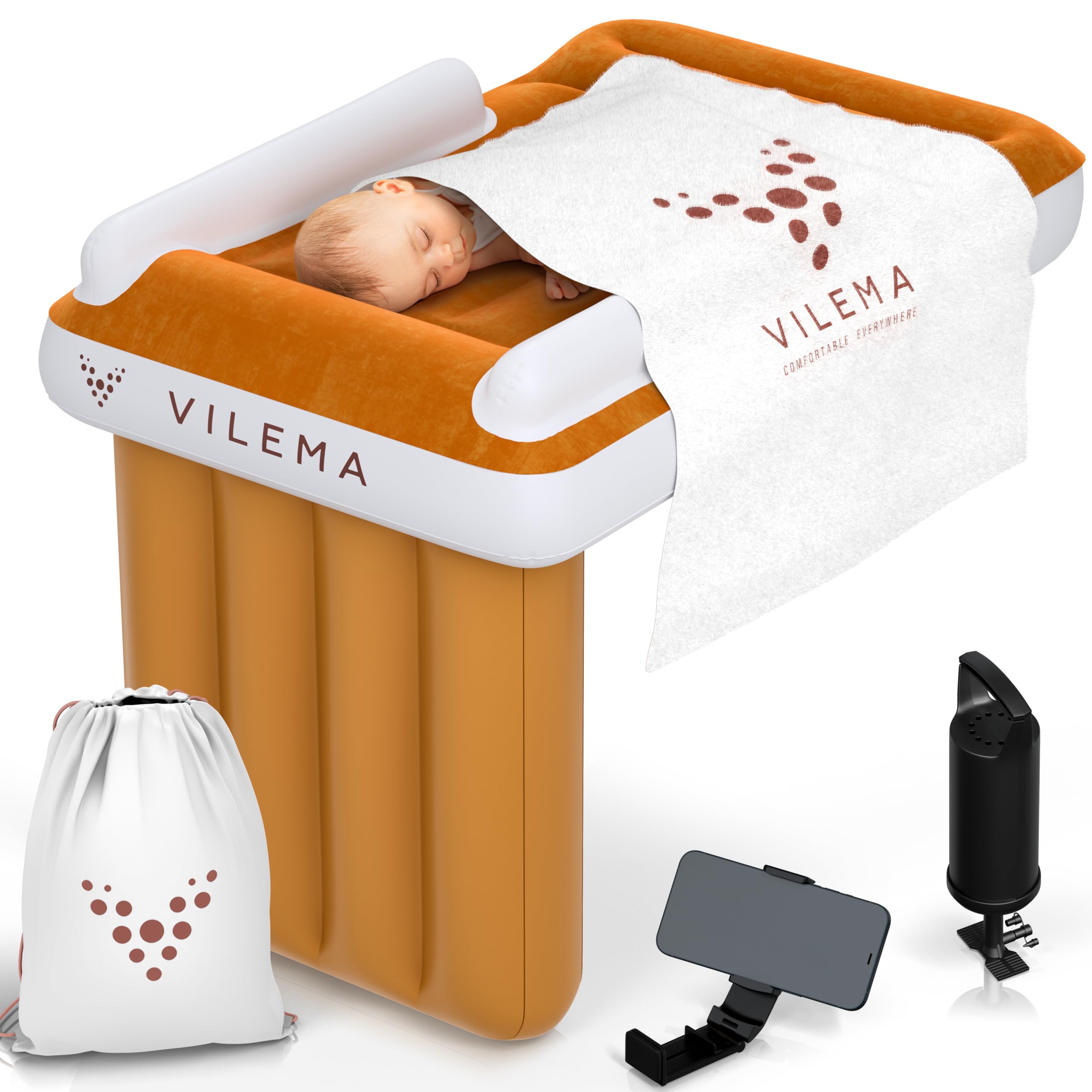 Inflatable Airplane Bed for Toddlers with Blanket & Phone Holder - Perfect for Travel & Play