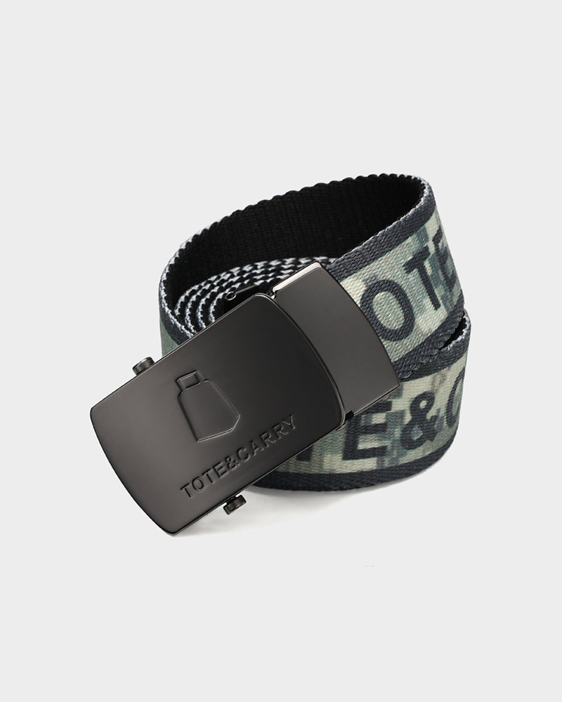 Tactical Digital Camouflage Belt - Grey Military Style Adjustable Nylon Webbing Strap for Outdoor Hiking, Hunting & Survival Gear