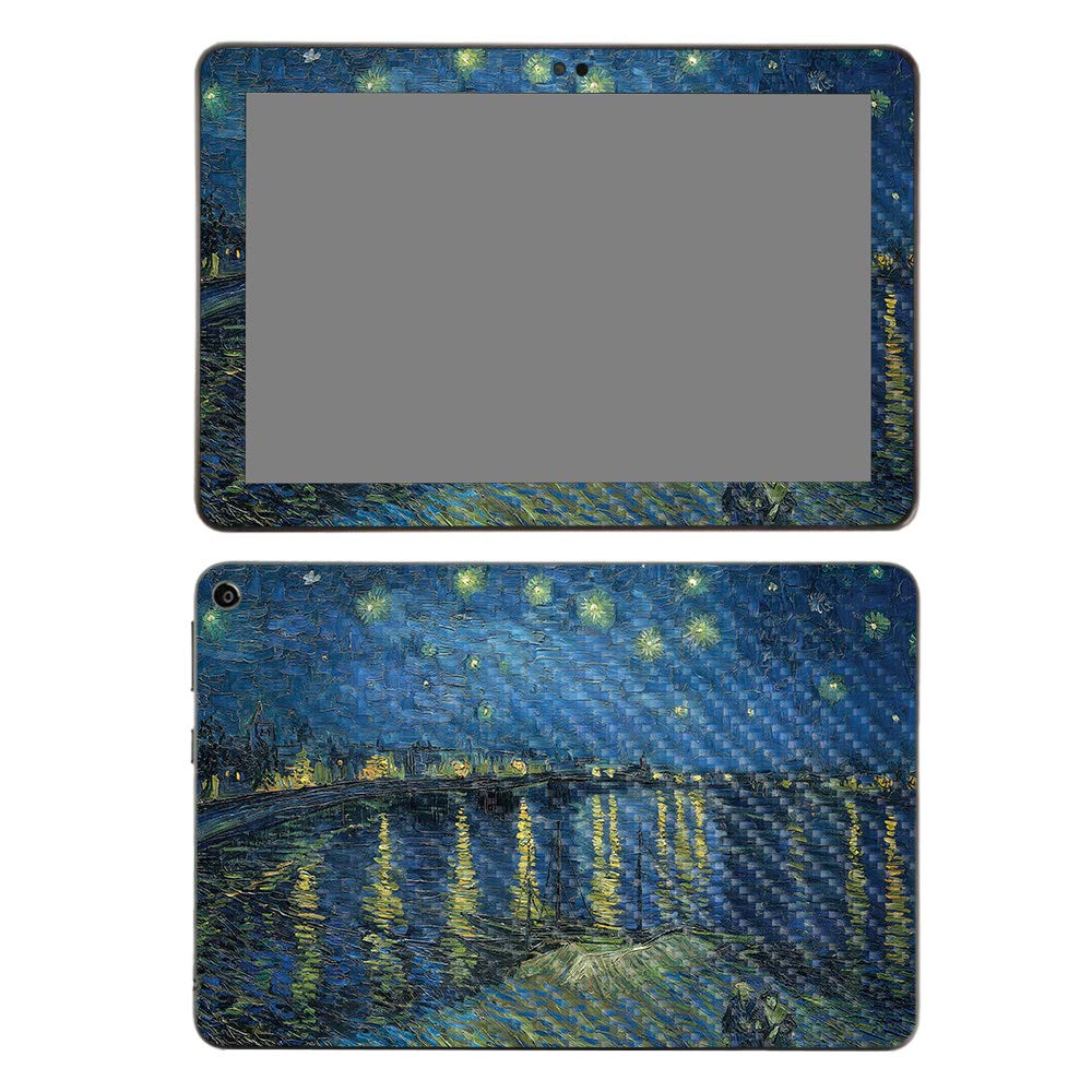 Premium Carbon Fiber Skin for Amazon Fire HD 8 (2020) - Over The Rhone Design | Protective & Durable Textured Cover | Easy Application | Made in USA | Perfect for Home, Office & Travel Protection