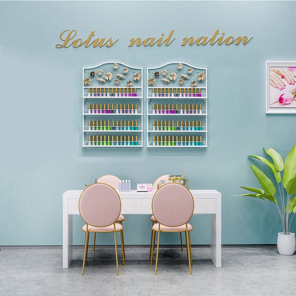 Wall Mounted 4-Tier Nail Polish Organizer - Holds 120 Bottles for Nail Polish, Essential Oils & Perfumes | Space-Saving Cosmetic & Spice Storage Shelf - Perfect for Salon, Bathroom & Kitchen Organization