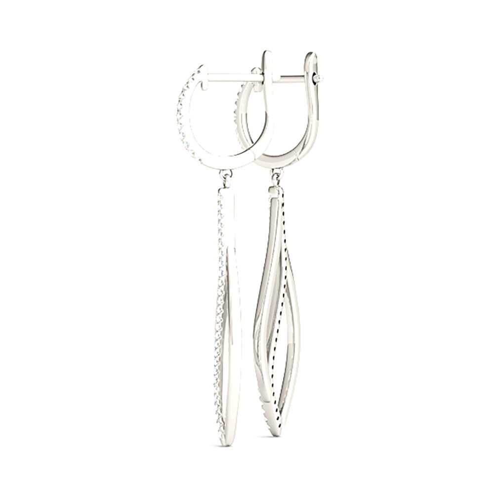 0.40 Carat Diamond Teardrop Earrings - Elegant Cocktail Party Dangle Earrings for Women - Perfect for Weddings, Evening Events & Special Occasions