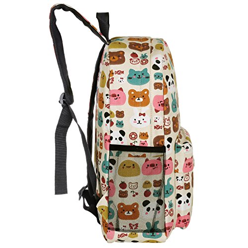 16 Inch Forest Animal Print Kids Backpack for Elementary School - Durable Canvas Backpack for Boys & Girls - Perfect for School, Travel & Outdoor Adventures | MGGEAR