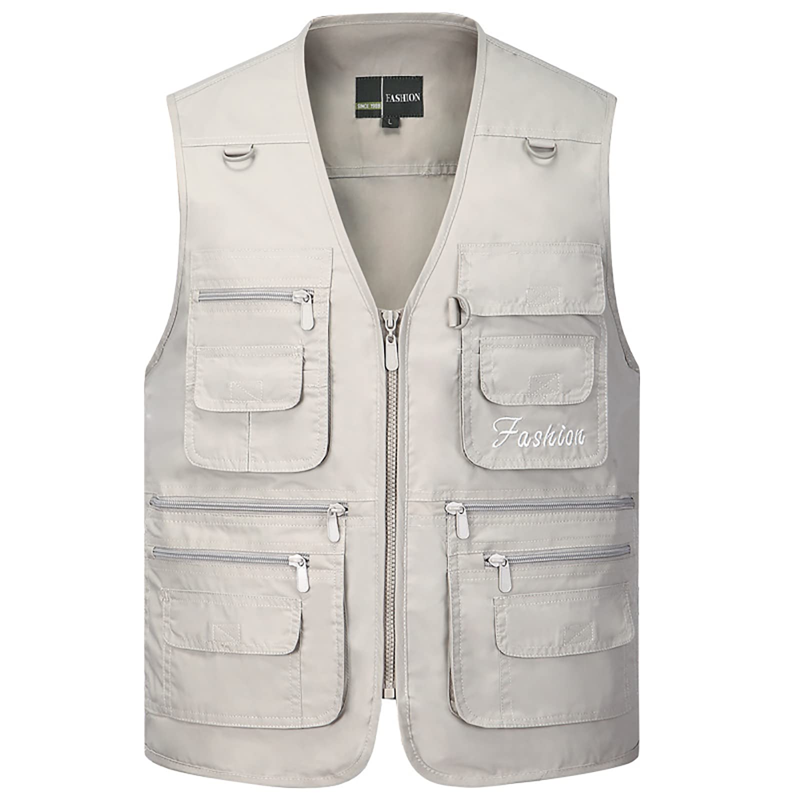 Gmjay Fly Fishing Vest for Men & Women - Multi-Pocket Cotton Hiking Vest with Durable Waistcoat Design - Perfect for Camping, Hunting, Photography & Outdoor Travel - Breathable Summer Jacket (White, 4XL) - Ideal for Fly Fishing, Nature Photography, and Adventure Travel