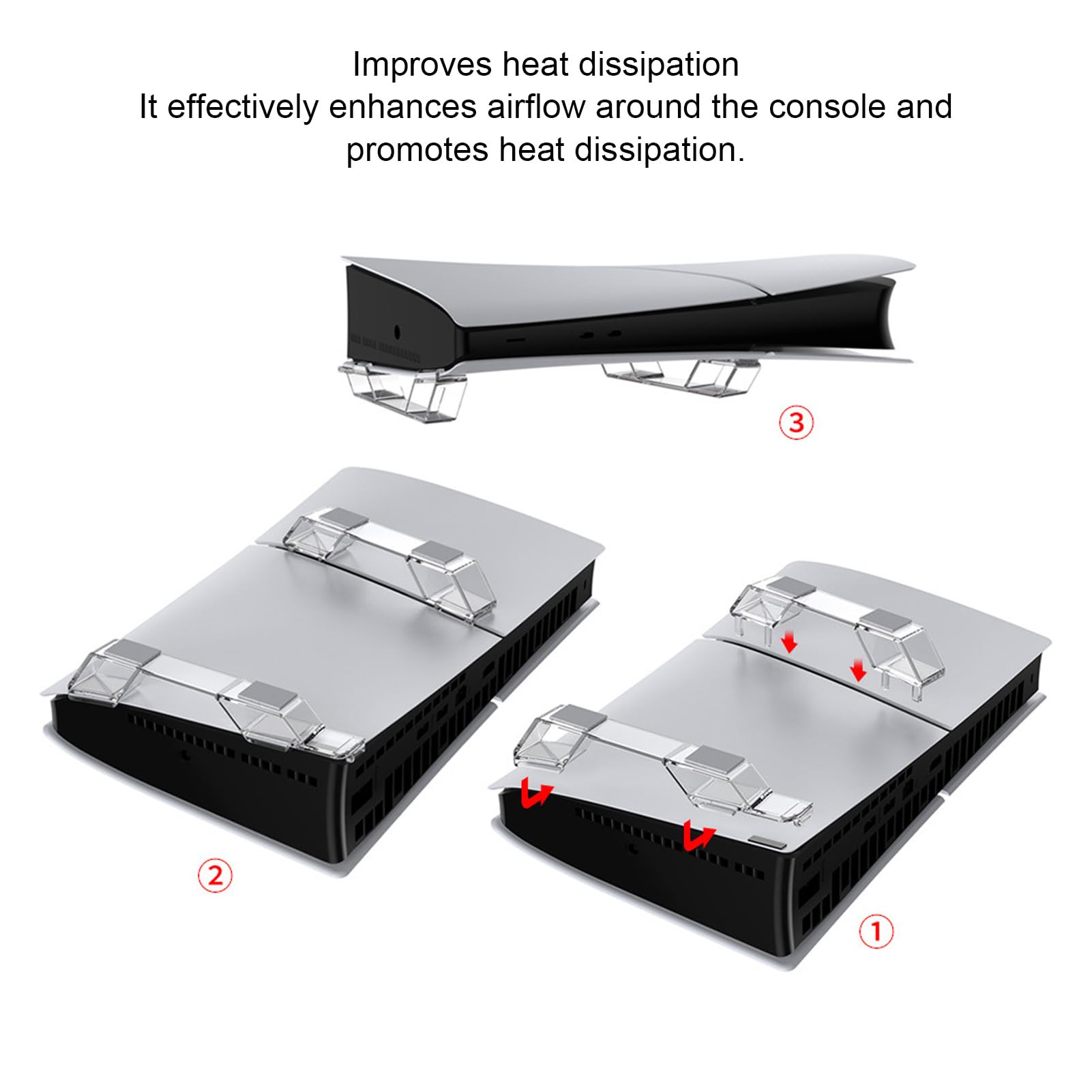 Acrylic Game Console Stand with Heat Dissipation & Anti-Slip Base - Compatible with Slim Disc & Digital Edition Consoles - Perfect for Gaming Setup & Organized Entertainment Center