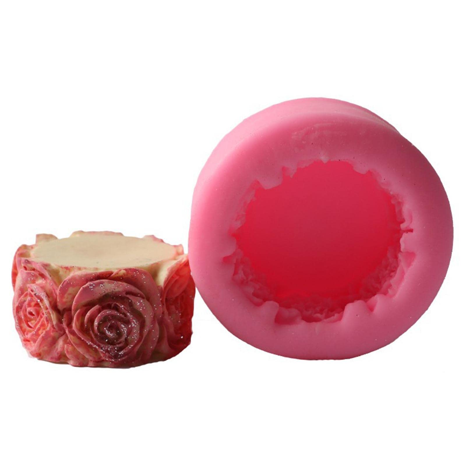 Enakshi Rose Silicone Mold for DIY Aroma Candles, Handmade Plaster & Resin Crafts - Multi-Purpose Crafting Supplies for Home Decor, Wedding Favors, Gift Making & DIY Projects