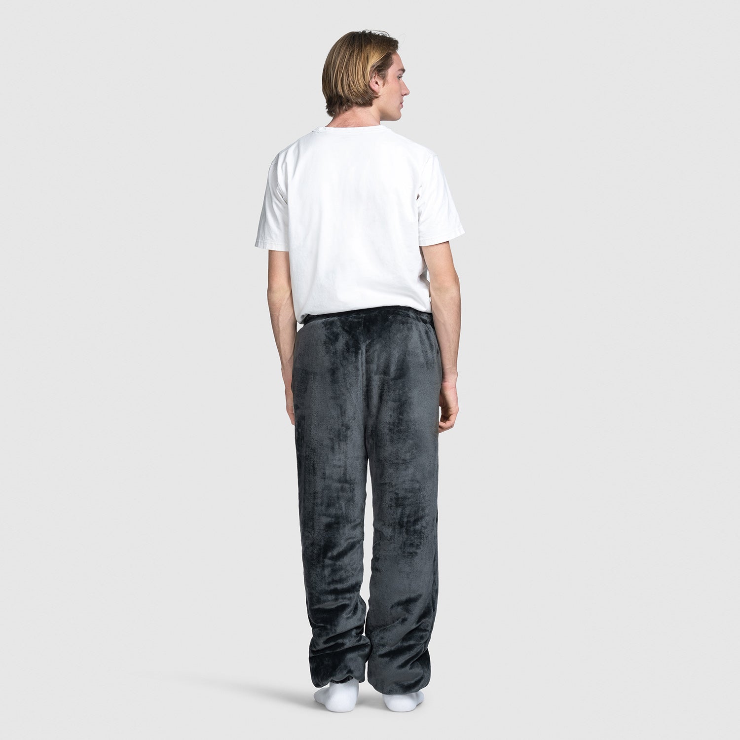 Cozy Grey Oodie Pants for Women - Soft Fleece Lounge Pants with Pockets - Perfect for Relaxing at Home, Lounging & Sleeping