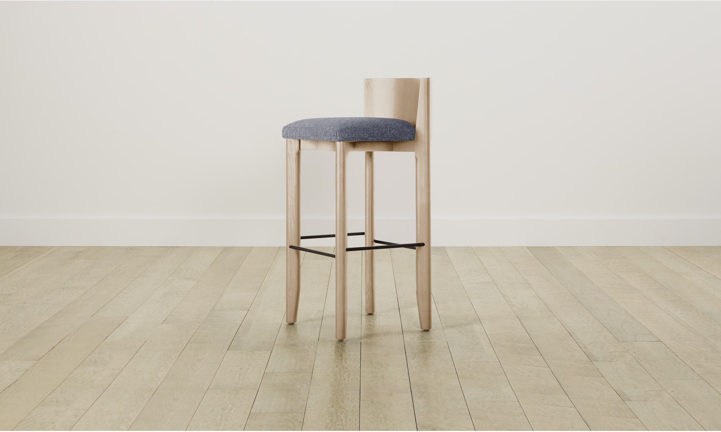 Premium Delancey Bar & Counter Stool with Heritage Belgian Linen Upholstery - Modern Kitchen Island & Home Bar Seating for Dining & Entertaining