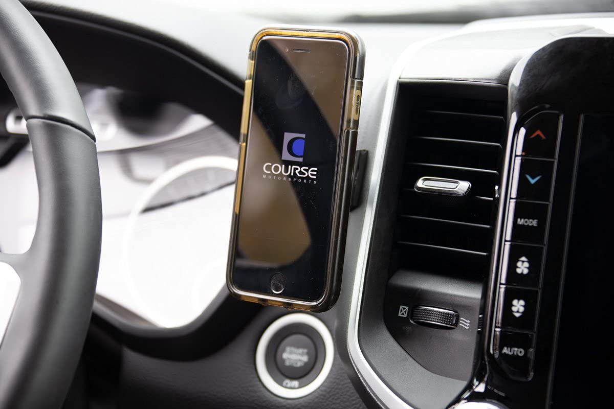 Course Motorsports Wireless Charging Car Phone Mount Holder Compatible with Dodge Ram 1500-5500 2019+ Models (Excludes TRX, Limited '21+ Power Wagons & '20+ Laramie Longhorn) - Left Side Black - Perfect for Hands-Free Navigation & Charging While Driving