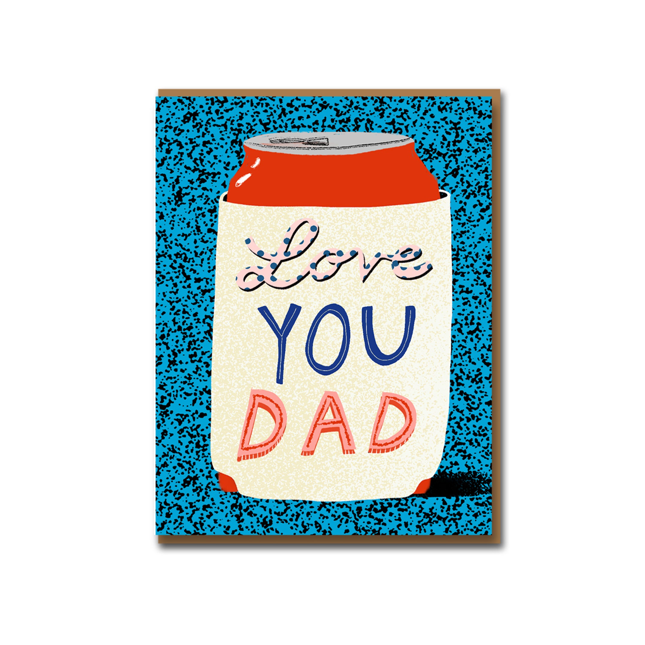 Personalized Love You Dad Koozie Greeting Card - Father's Day Gift Idea for Dad, Beer Can Cooler & Heartfelt Message Combo - Perfect for Birthdays, Anniversaries & Special Occasions