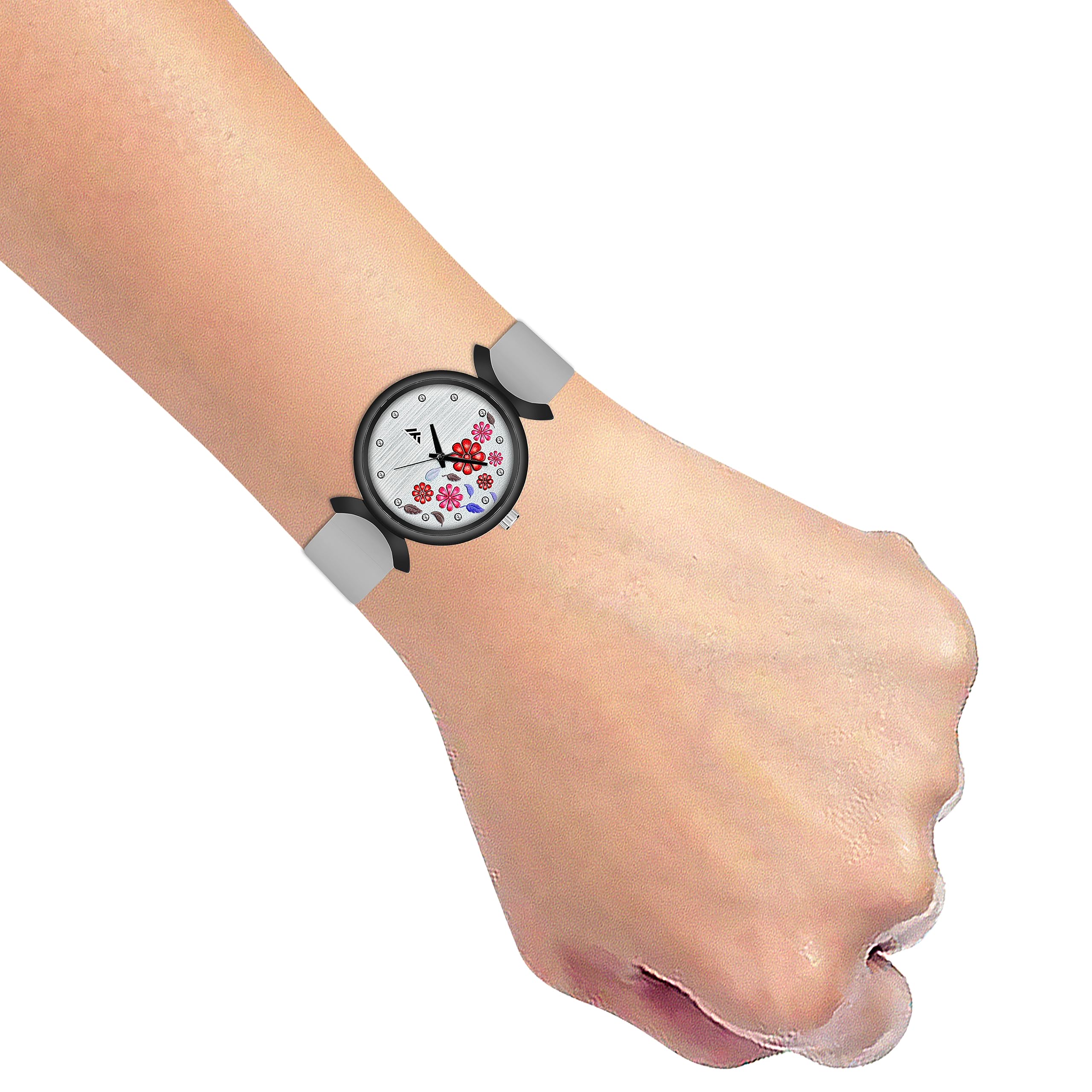 CLOUDWOOD Women's Casual Analog Wrist Watch with Floral Print Round Dial - Perfect for Everyday Wear, Office & Gift Giving