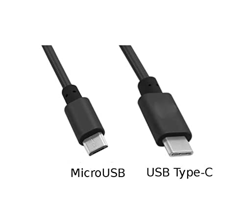 Fast Charging USB-C to Micro USB Adapter Cable - 480MB/s Data Transfer & OTG Sync - 2-in-1 Charging Cord (1M, Black) for Smartphones, Tablets & Power Banks