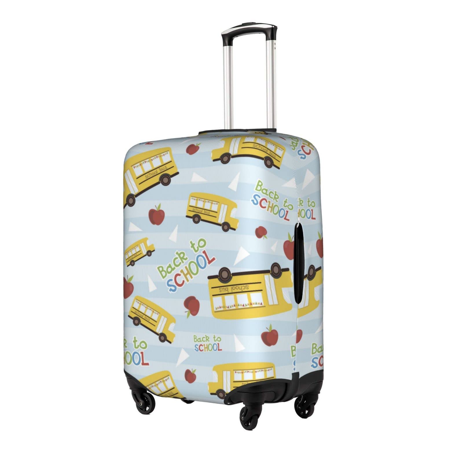 Elastic Luggage Cover for 18-32 Inch Suitcases - School Bus Design Travel Suitcase Protector with Hidden Zipper | Perfect for Back to School, Air Travel & Vacation Accessories