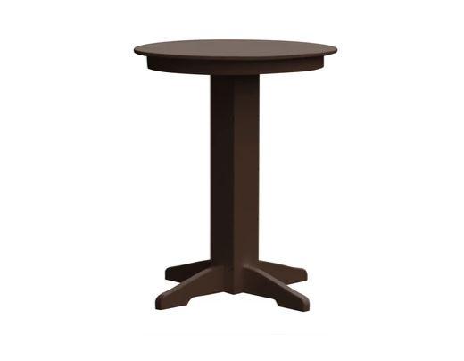 A & L Furniture Round Bar Table with Free 2 Umbrella Holes - Perfect for Patio, Deck, Poolside & Outdoor Dining