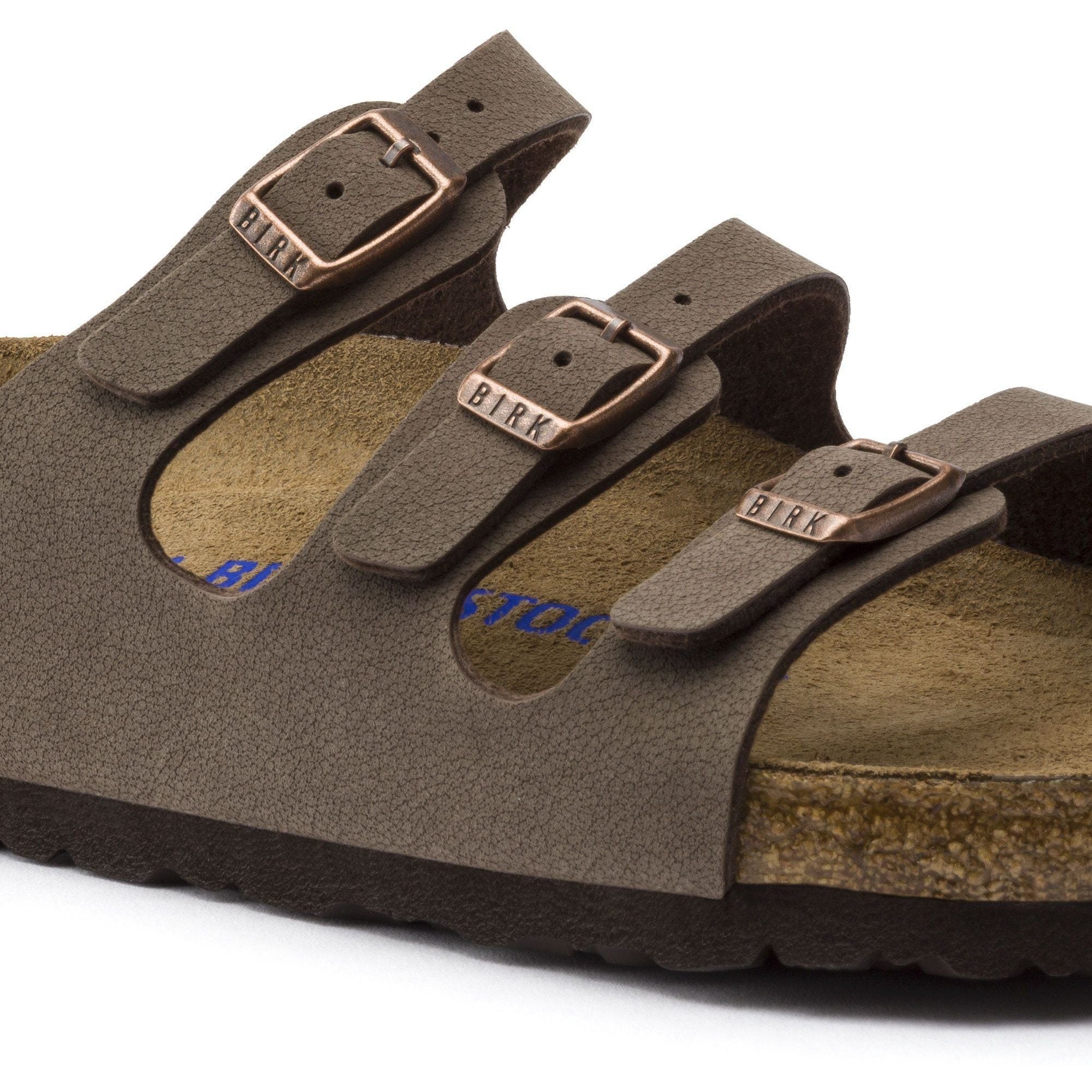 Birkenstock Florida Soft Footbed Sandals - Mocha Birkibuc - Unisex Comfort Shoes for Men & Women | Perfect for Casual Wear, Beach, Travel & Everyday Comfort