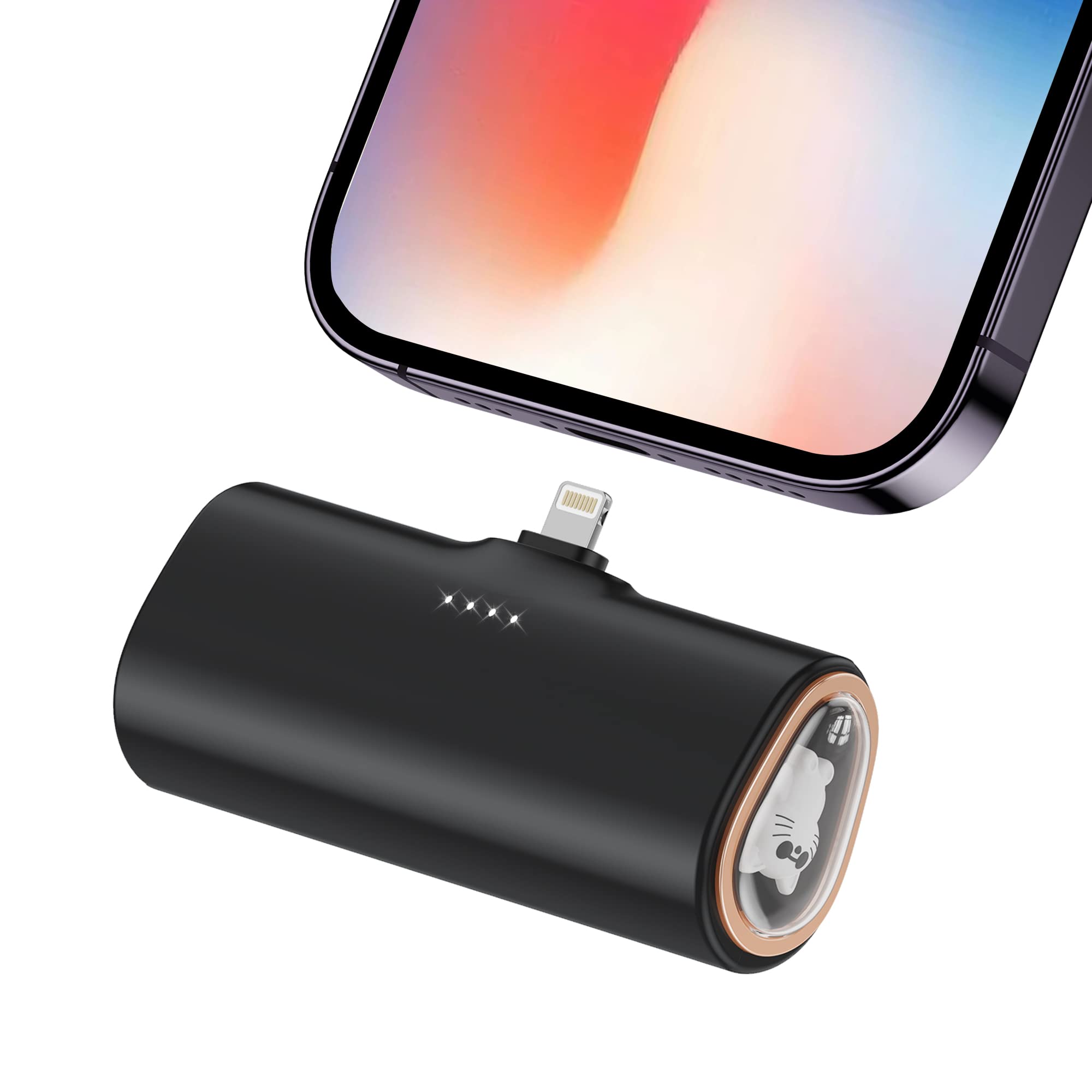 5000mAh Mini Portable Charger for iPhone - Built-in Lightning Plug, Fast Charging Power Bank for iPhone/iPad/AirPods - Perfect for Travel, Camping & Emergency Power Backup