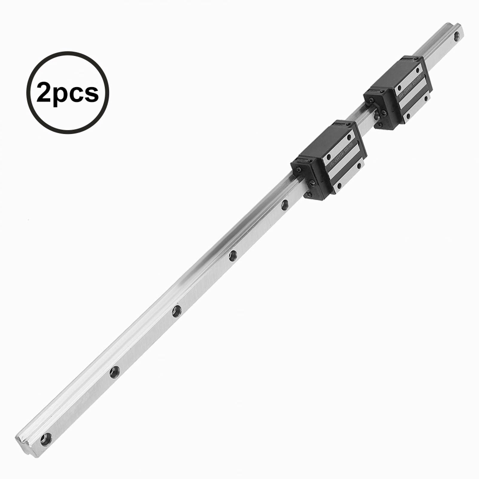 2Pcs HGR15-500mm Linear Rail Guide, 15mm Width with 4pcs Carriage Slide Block - High Precision Linear Motion System for 3D Printers, CNC Machines, Laser Cutters, and Industrial Automation
