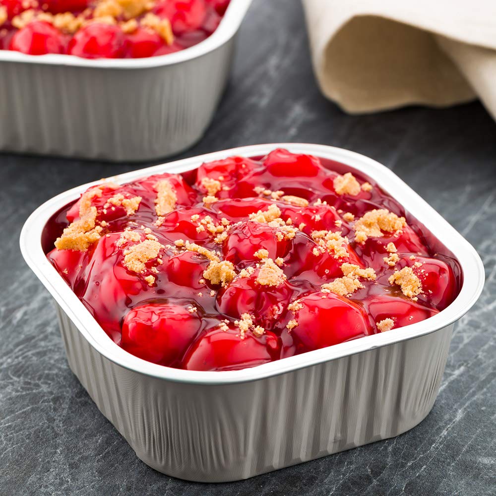 10 oz Disposable Aluminum Ramekins - 100 Pack Square Creme Brulee Cups | Oven-Safe Baking Containers for Cupcakes, Muffins & Desserts | Freezer-Friendly with Optional Lids (Gray)