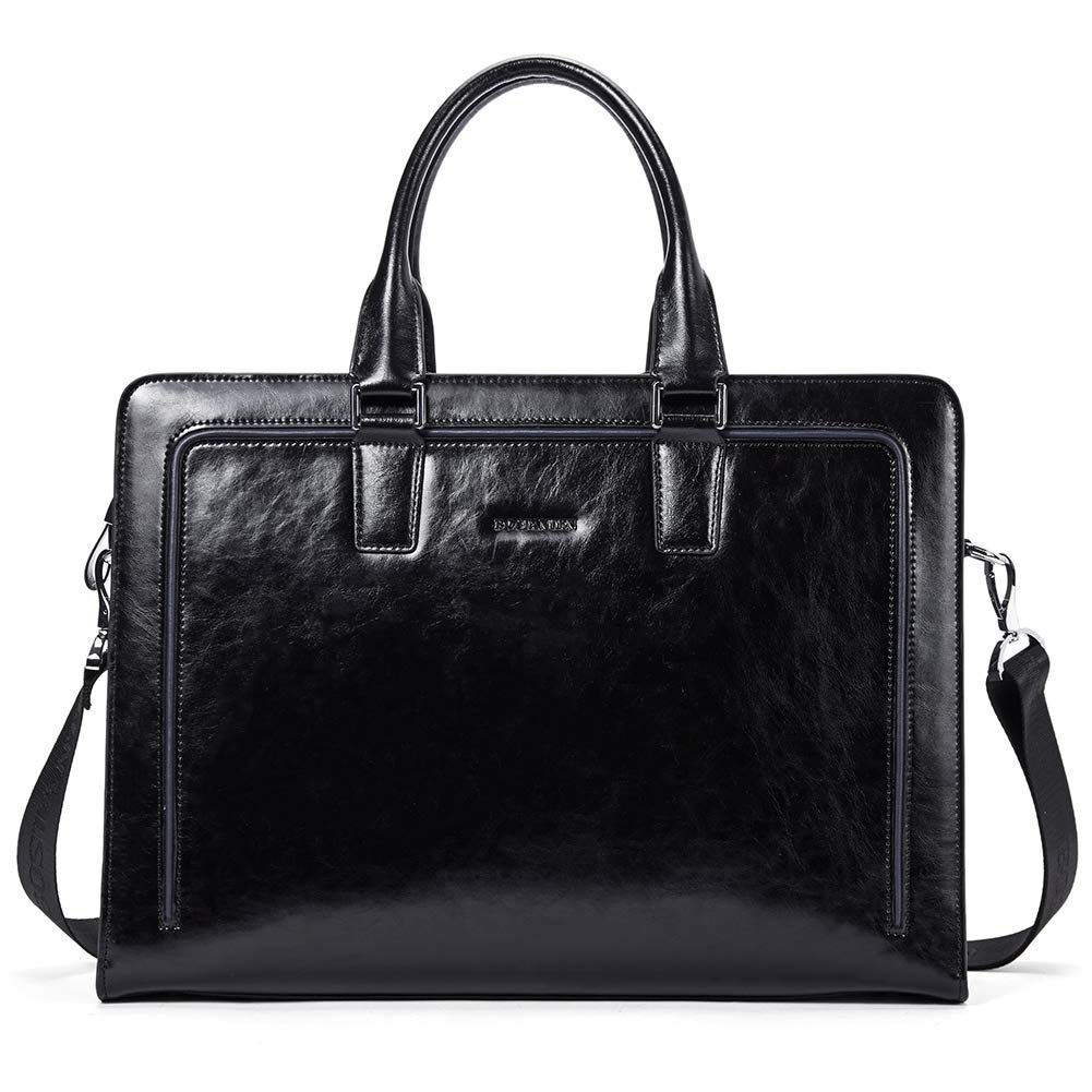 BOSTANTEN Genuine Leather Women's Briefcase Tote Bag - Vintage Business Handbag with 15.6