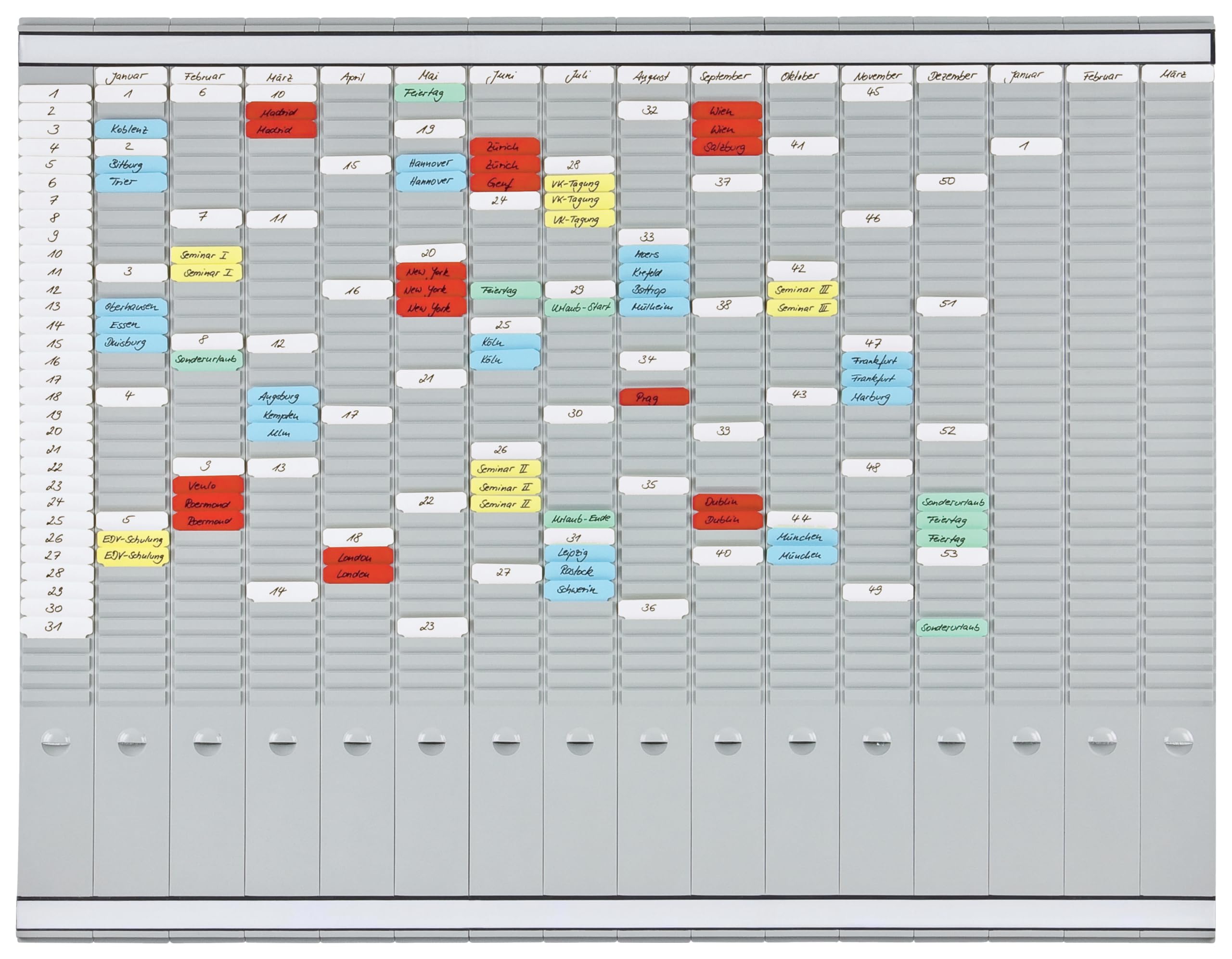 Franken 29110 Slot-in Card Planner and Cards 48 x 48 cm - Perfect for Organizing Tasks, Notes & Schedules | Ideal for Office, Home & School Use