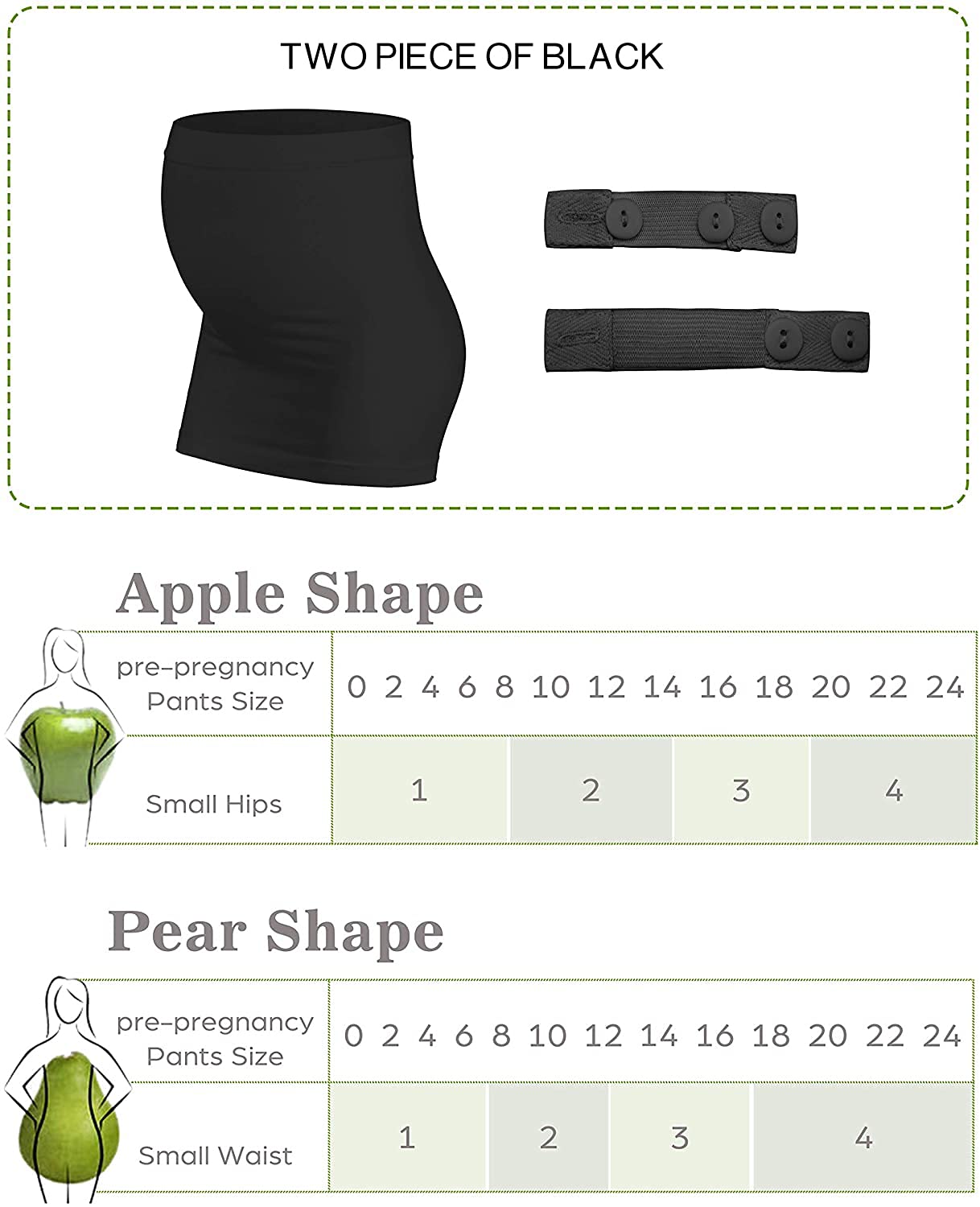 Maternity Belly Band for Pregnant Women - Adjustable Pregnancy Support Belt for Pants & Jeans - Postpartum Belly Wrap for Comfort & Back Pain Relief - Perfect for Work, Exercise & Daily Wear